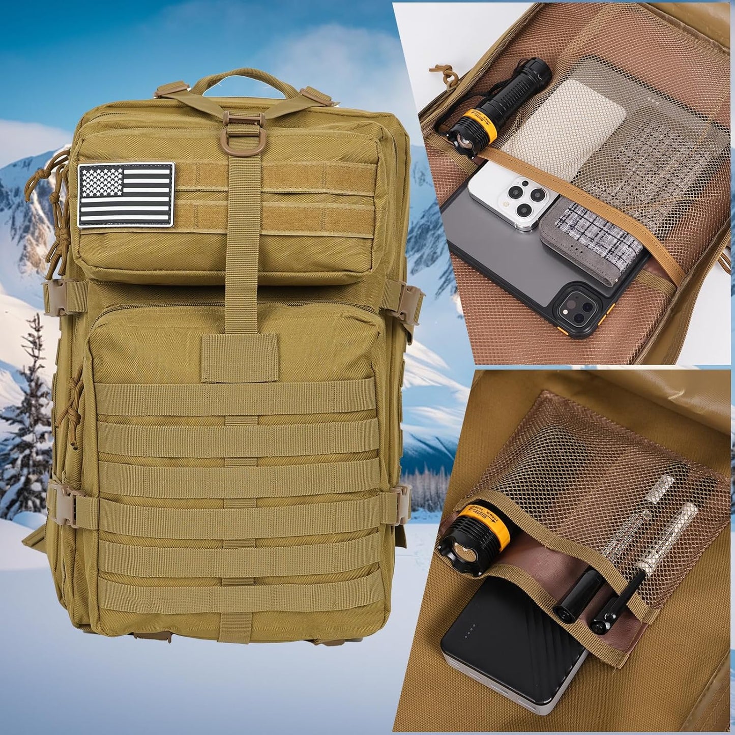 50L Military Tactical Backpack - Assault Pack for Men, Travel & Hiking