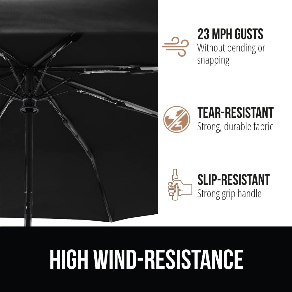 Gorilla Grip Windproof Umbrella – Auto Open, 42" UV+Storm Proof
