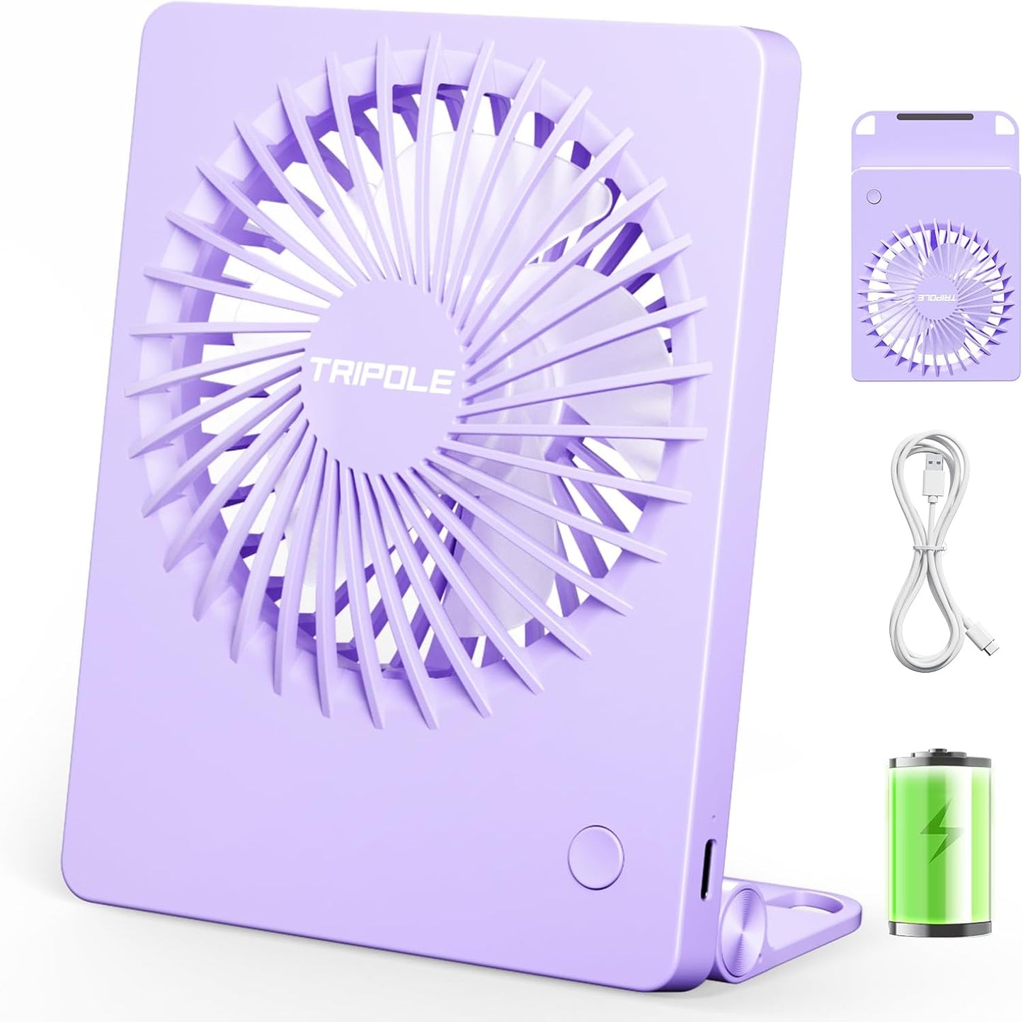 BreezeZen⢠Mini Desk Fan ā 4.5" Ultra-Quiet (25dB!) USB Rechargeable | 3-Speed, 180° Tilt & 6-Hour Battery for Office, Travel & Sleep (Fits in Laptop Bags!)