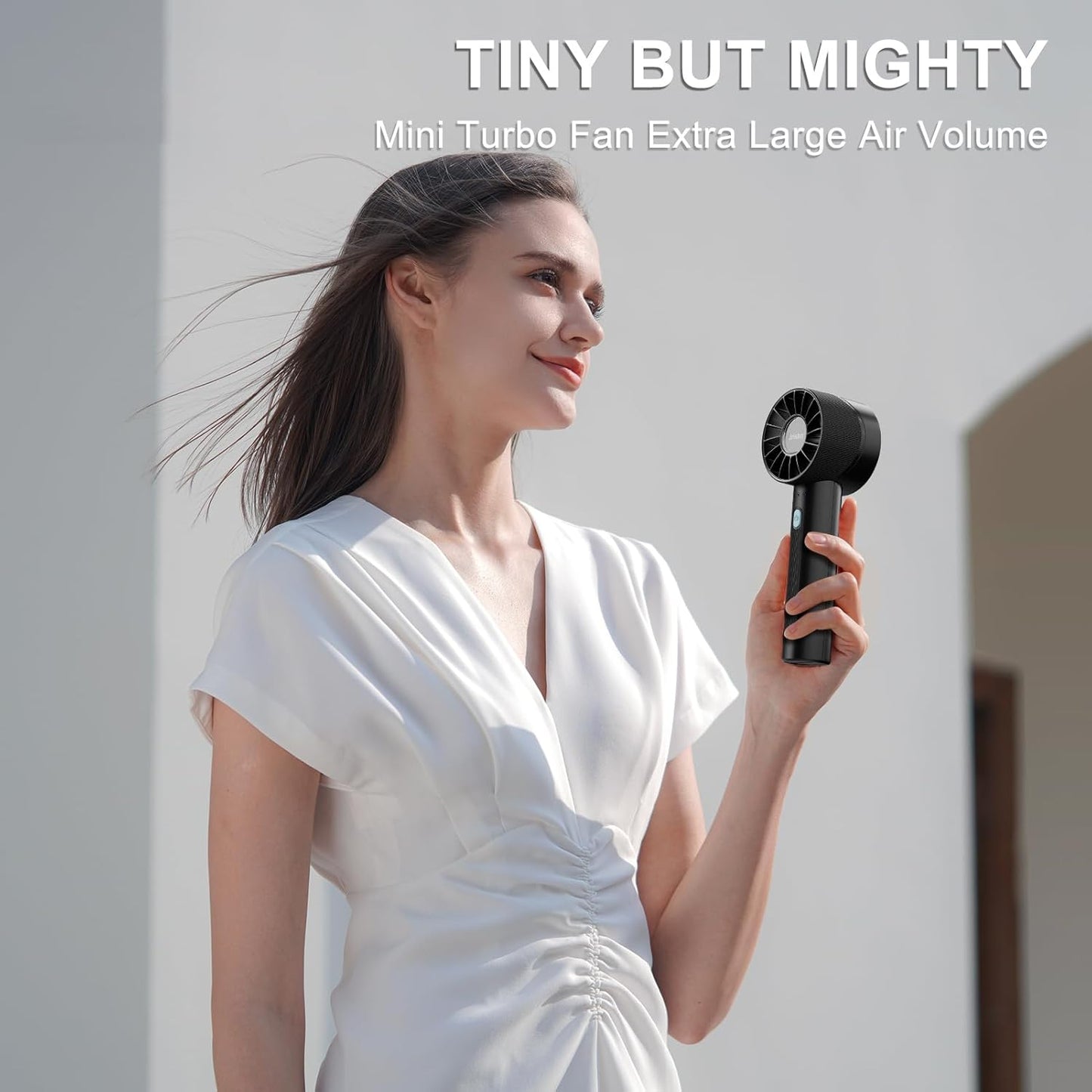 JRISBO Portable Handheld Fan ā 4-Speed High-Power Cooling, 2600mAh USB-C Rechargeable | Ultra-Quiet & Lightweight for Travel, Office, Outdoors (Free Neck Lanyard!)