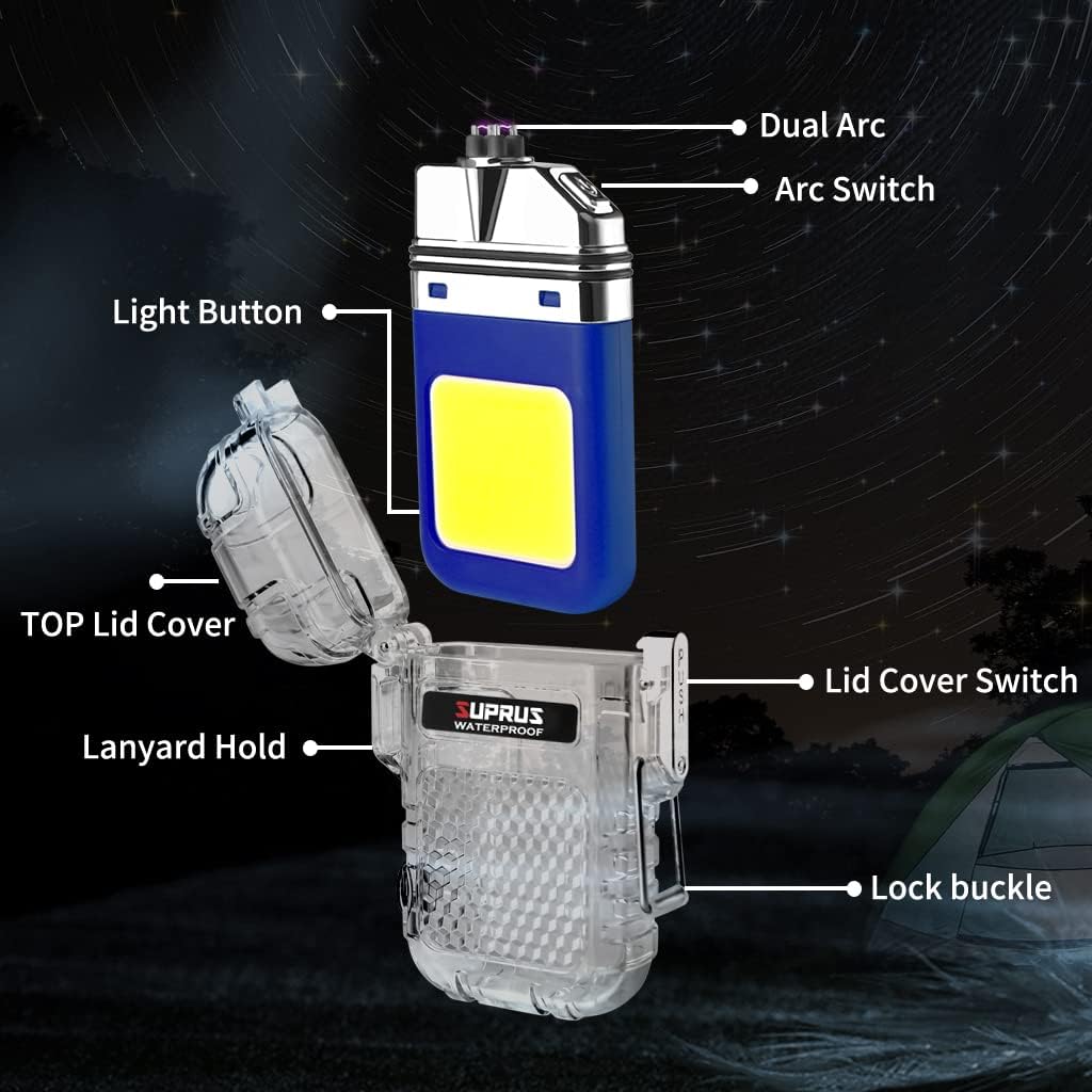 🔥 SUPRUS Tactical Arc Lighter - Windproof, Waterproof & Survival-Ready (3 Colors)