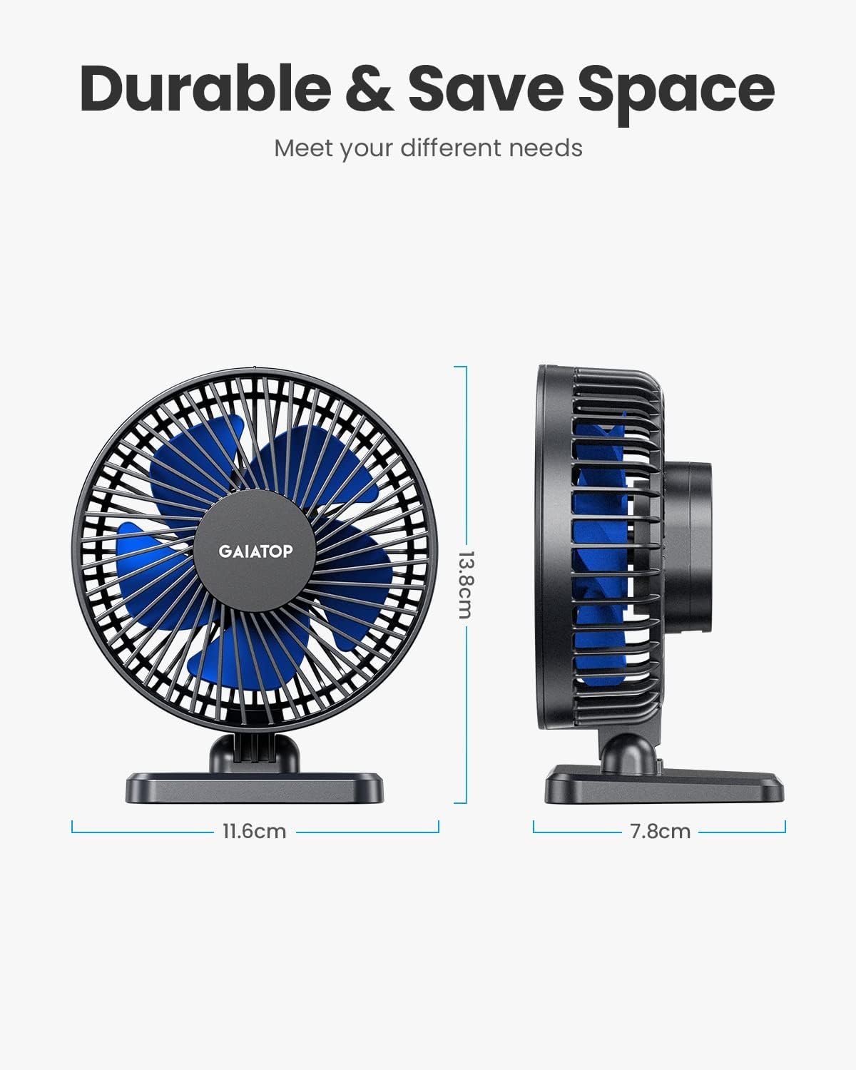 Mini USB Desk Fan – Small but Mighty, 3-Speed Ultra-Quiet, Adjustable Tilt – Perfect for Office, Car & Travel (Less Than 50dB!) – Cool Anywhere!