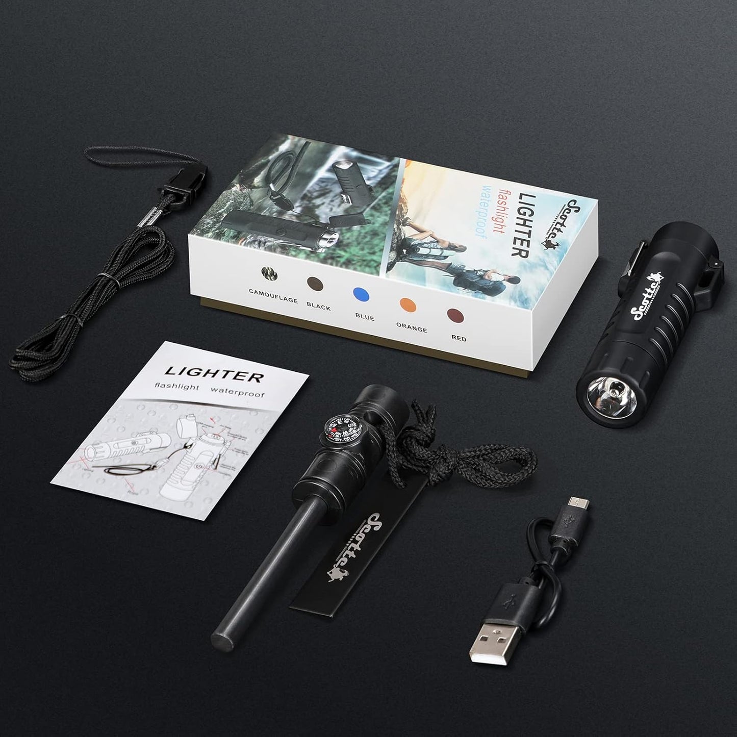 🔥 2-in-1 Plasma Arc Lighter + 5-in-1 Survival Kit