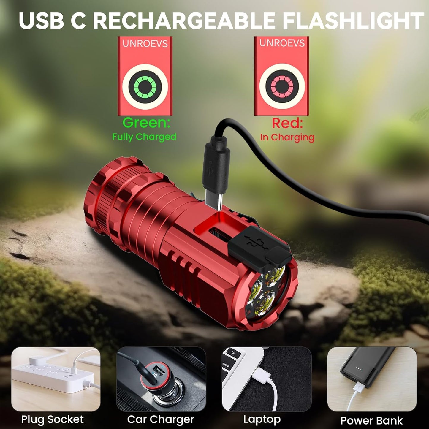 XC01 2550 Lumen Tactical Flashlight - USB-C Rechargeable, 5 Modes & Magnet Base | Mini But Mighty Light for Camping, Survival & Emergencies