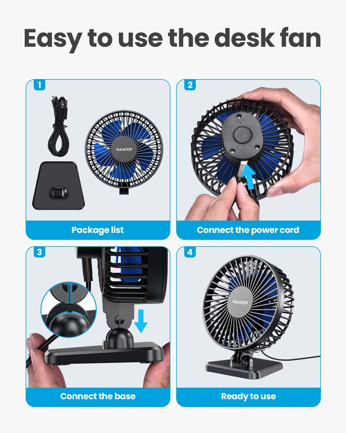 Mini USB Desk Fan – Small but Mighty, 3-Speed Ultra-Quiet, Adjustable Tilt – Perfect for Office, Car & Travel (Less Than 50dB!) – Cool Anywhere!