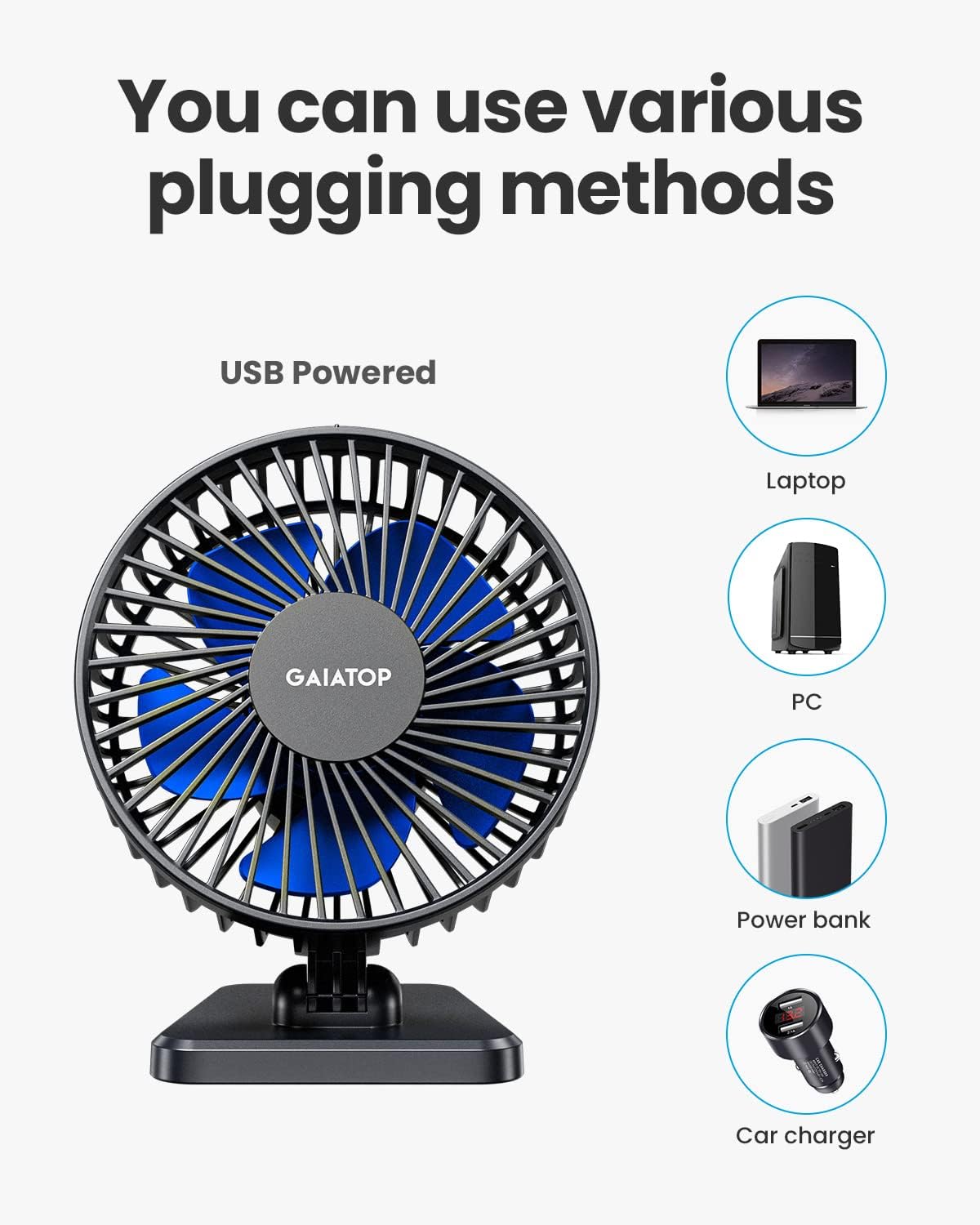 Mini USB Desk Fan – Small but Mighty, 3-Speed Ultra-Quiet, Adjustable Tilt – Perfect for Office, Car & Travel (Less Than 50dB!) – Cool Anywhere!