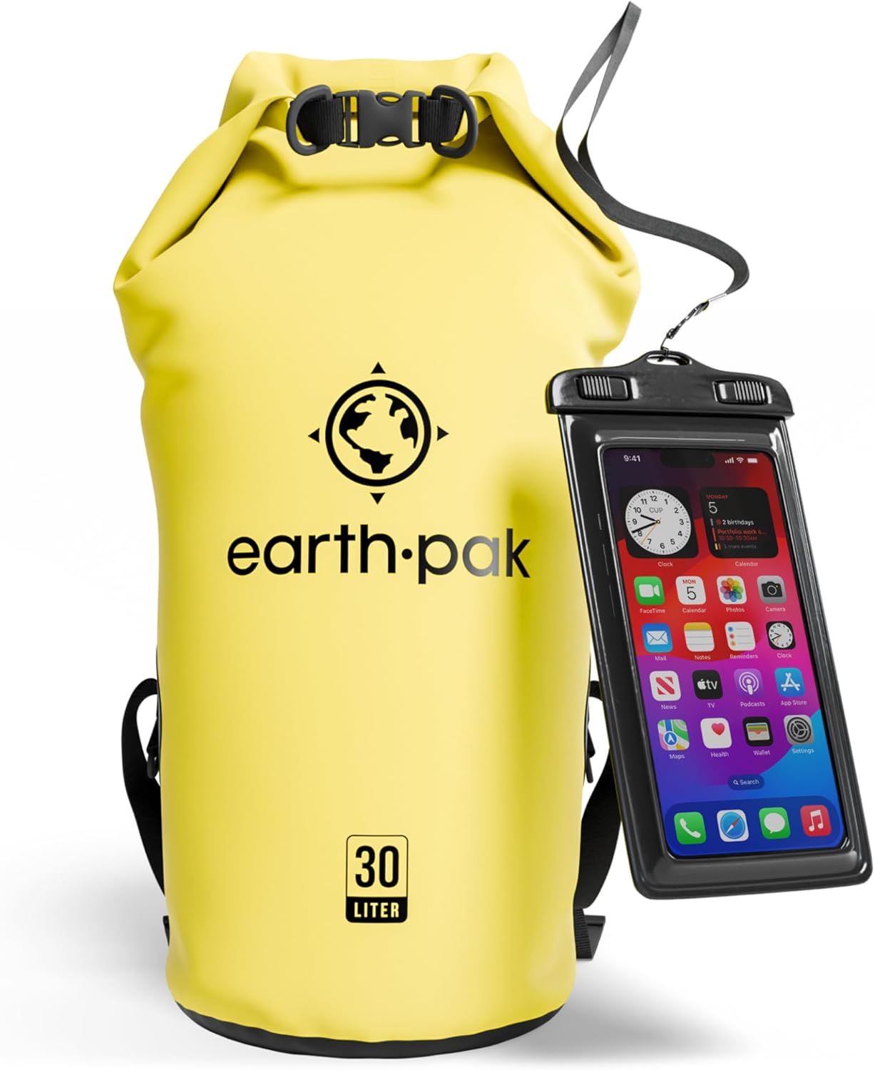 Earth Pak Waterproof Dry Bag – 20L-30L Roll-Top Backpack for Kayaking