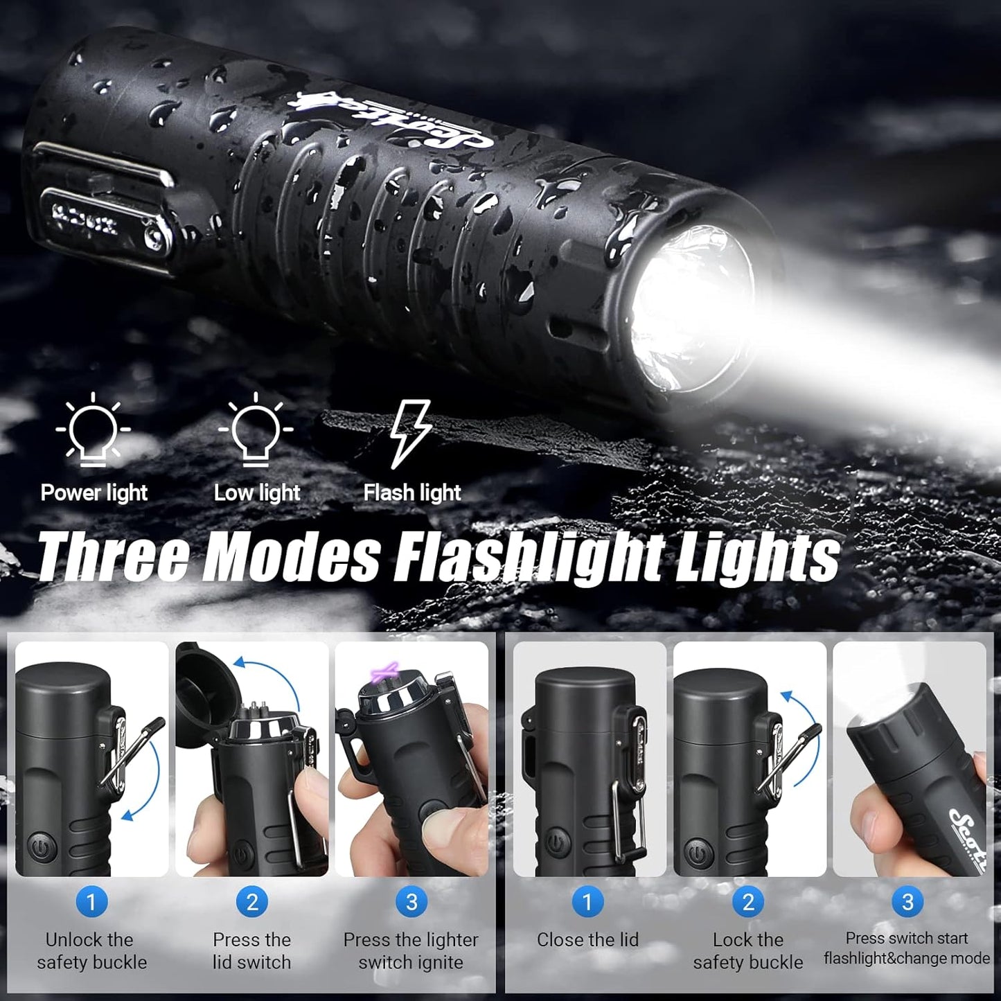 🔥 2-in-1 Plasma Arc Lighter + 5-in-1 Survival Kit