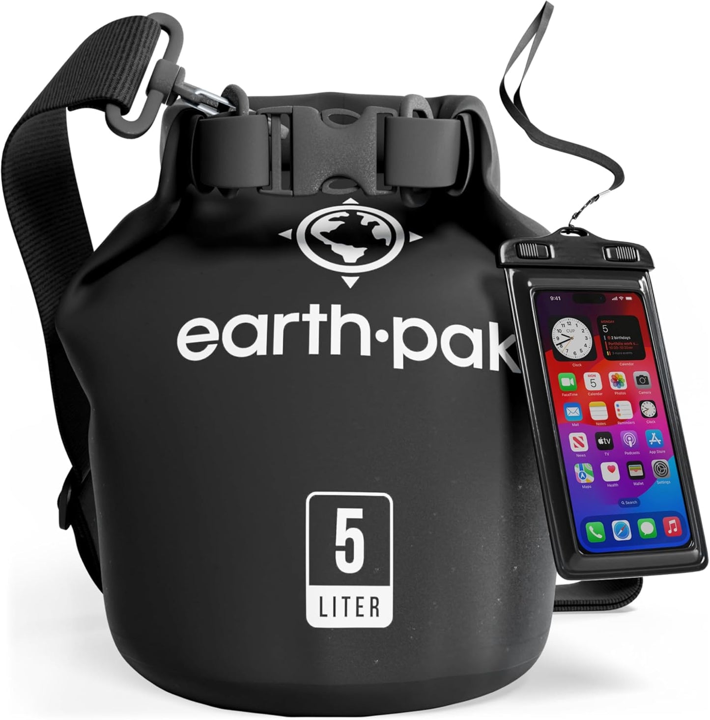 Earth Pak Waterproof Dry Bag – 5L-10L Roll-Top Backpack for Kayaking
