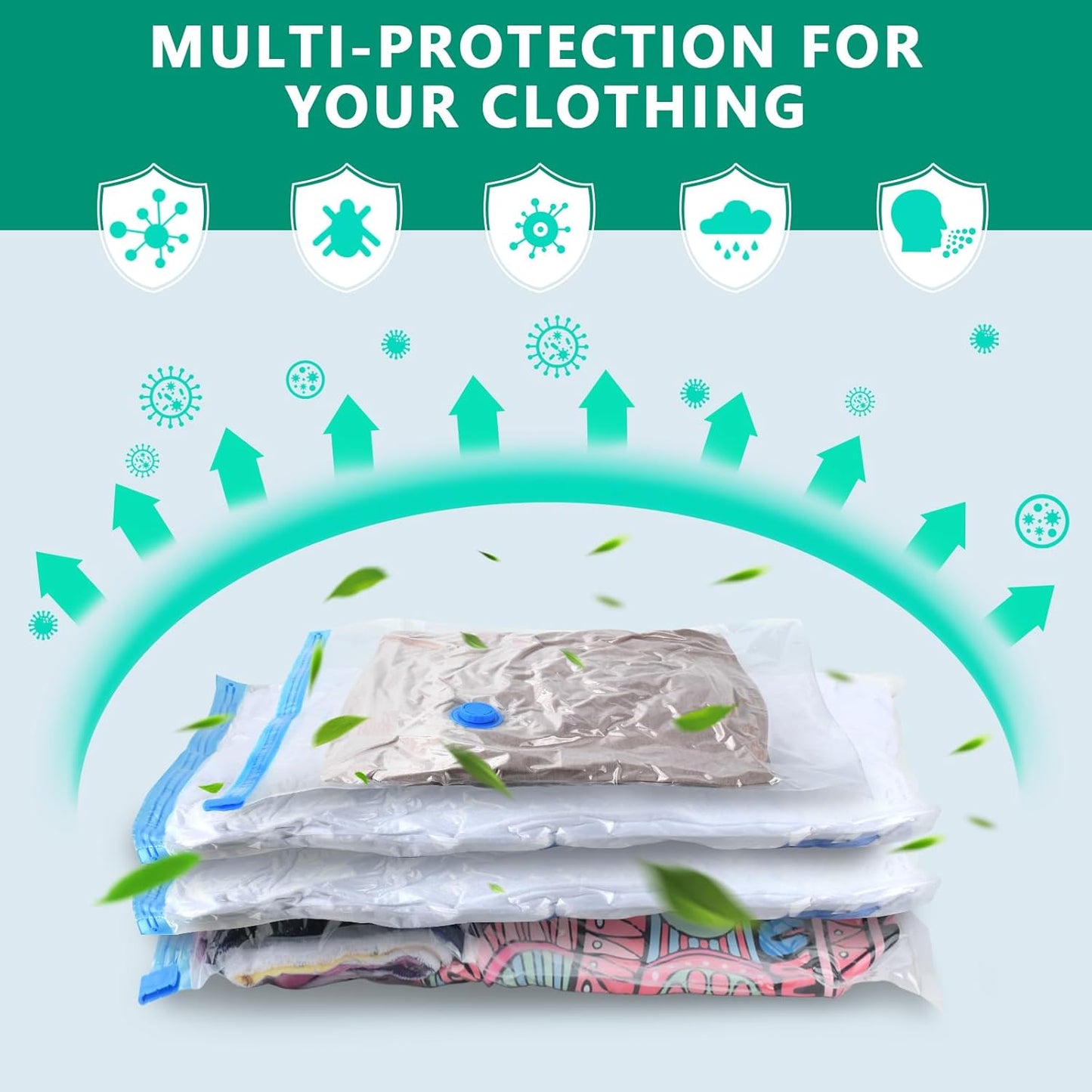 Electric Vacuum Storage Bags w/Pump - 6/8/10/24 Pack