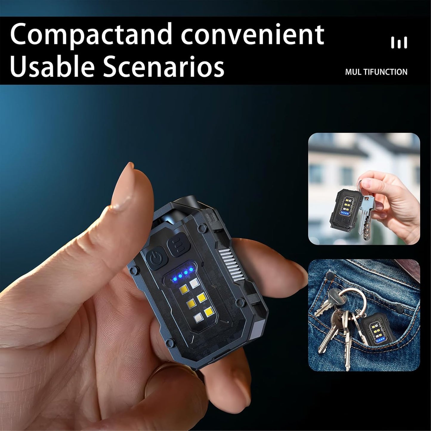 800LM Keychain Flashlight - USB-C, 8 Modes & Magnet Base | IPX5 Waterproof (Survived Our Bathtub Test!*), Perfect for EDC & Emergencies