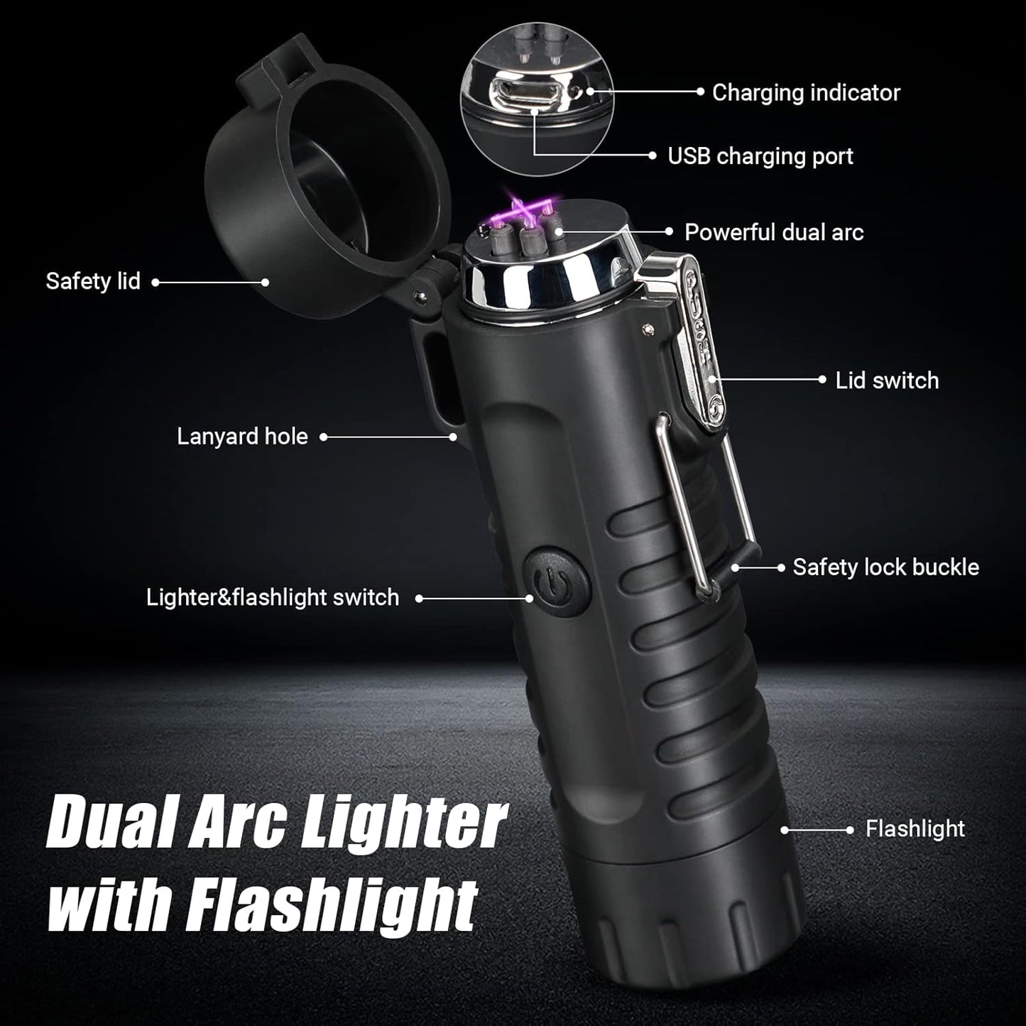 🔥 2-in-1 Plasma Arc Lighter + 5-in-1 Survival Kit