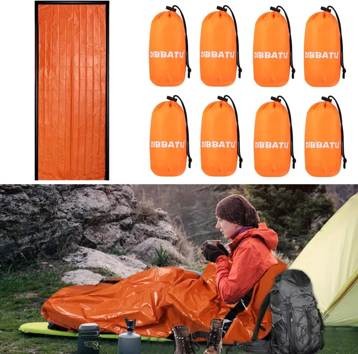 2/4/6/8 Pack Emergency Sleeping Bags Waterproof, Survival, Lightweight