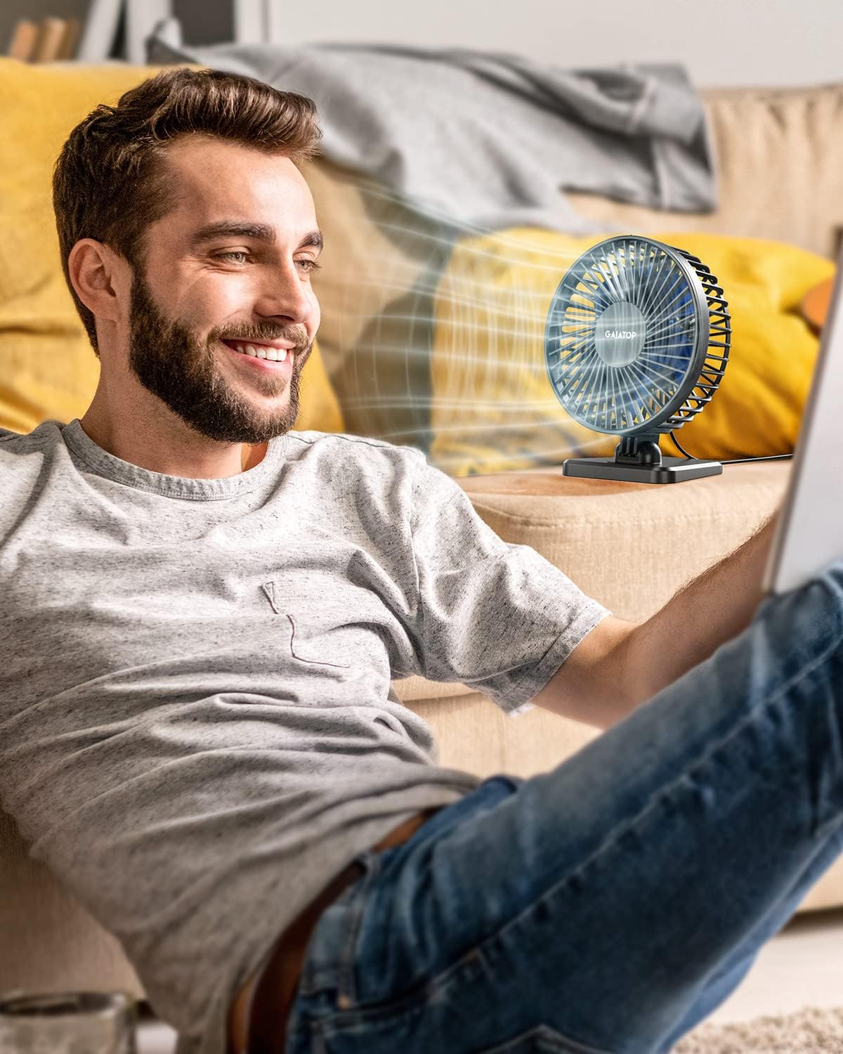 Mini USB Desk Fan – Small but Mighty, 3-Speed Ultra-Quiet, Adjustable Tilt – Perfect for Office, Car & Travel (Less Than 50dB!) – Cool Anywhere!