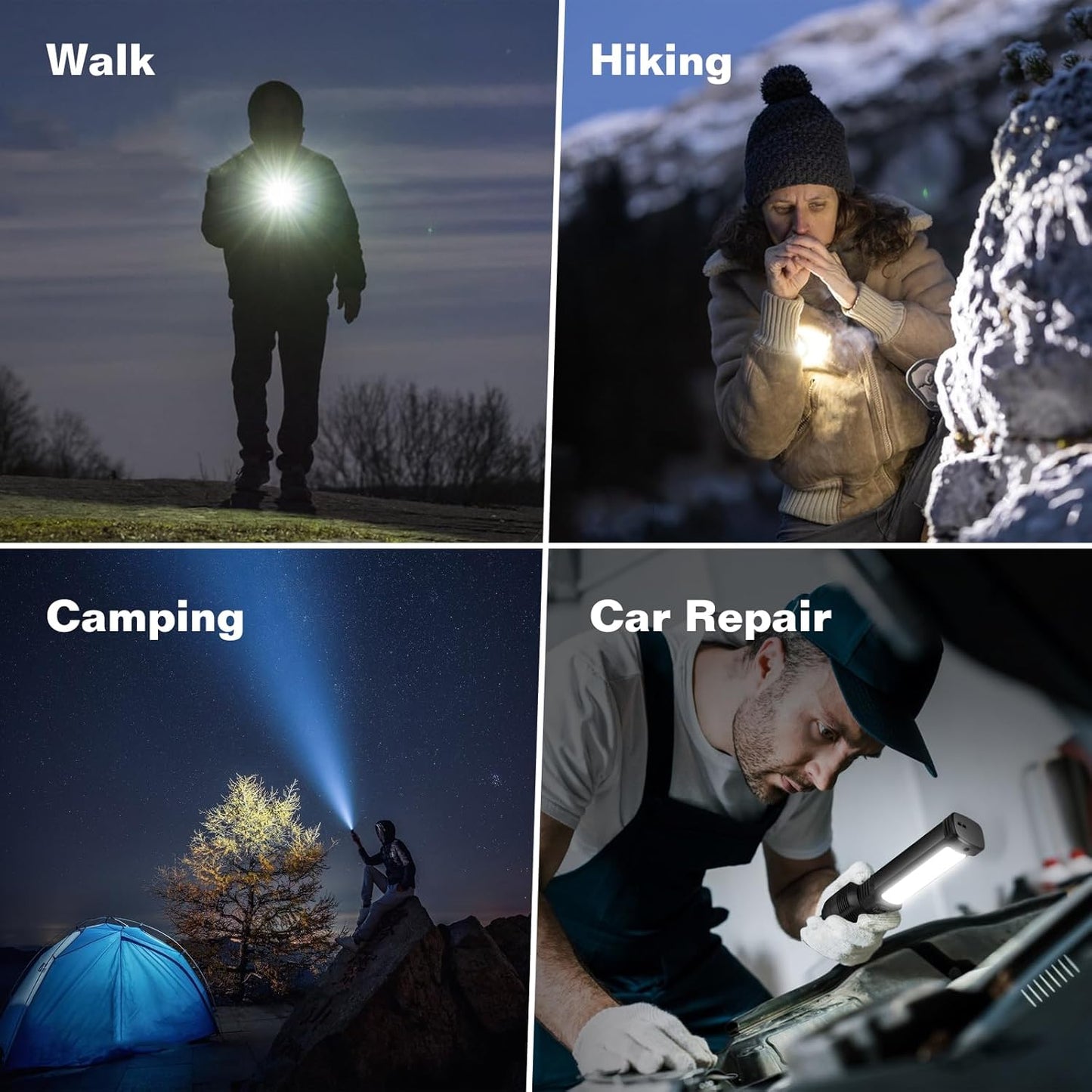 2-Pack 20,000 Lumen Tactical Flashlights - Solar/USB Rechargeable, 4 Modes & Waterproof | Brightest Survival Flashlights for Blackouts & Emergencies