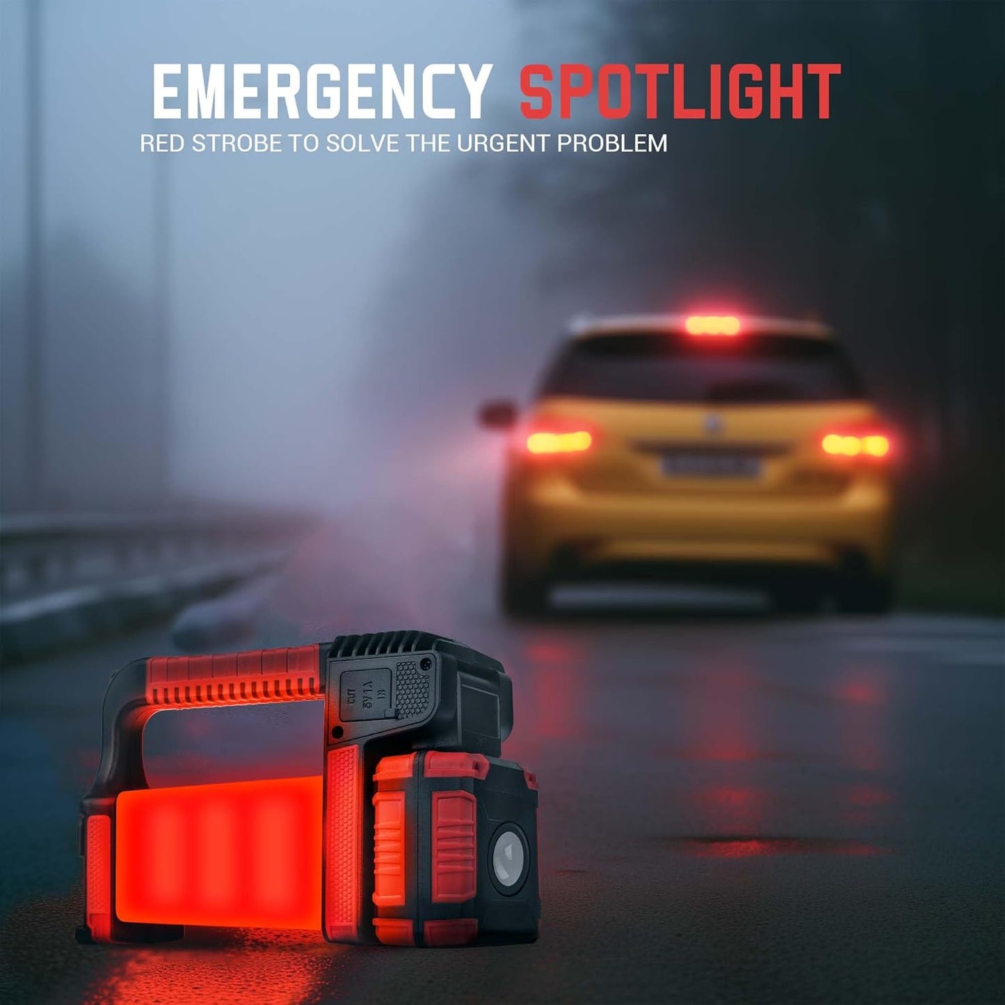 2000LM Rotatable Spotlight Flashlight ā 270° Hands-Free Magnet/Hook! 5-in-1 Camping Light, Work Light & Phone Charger for Emergencies (Ideal Gift!)