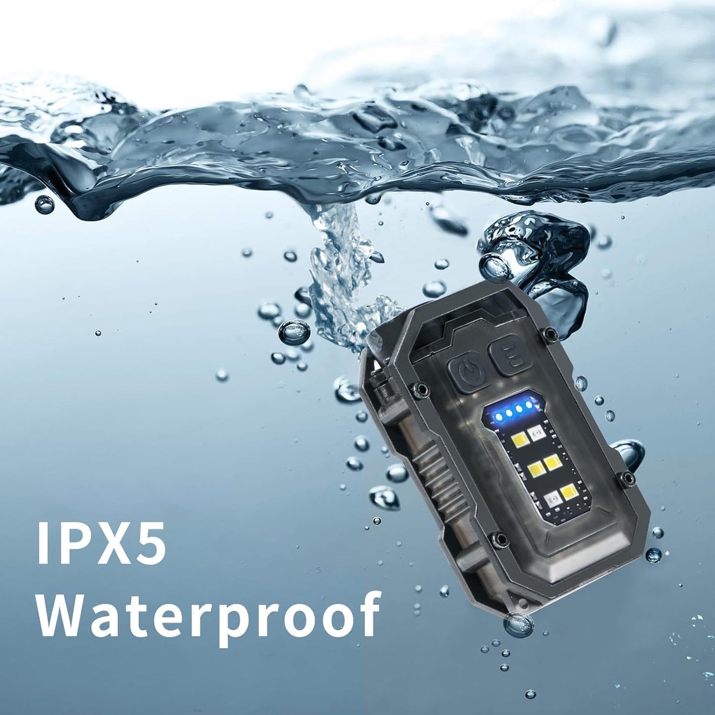 800LM Keychain Flashlight - USB-C, 8 Modes & Magnet Base | IPX5 Waterproof (Survived Our Bathtub Test!*), Perfect for EDC & Emergencies