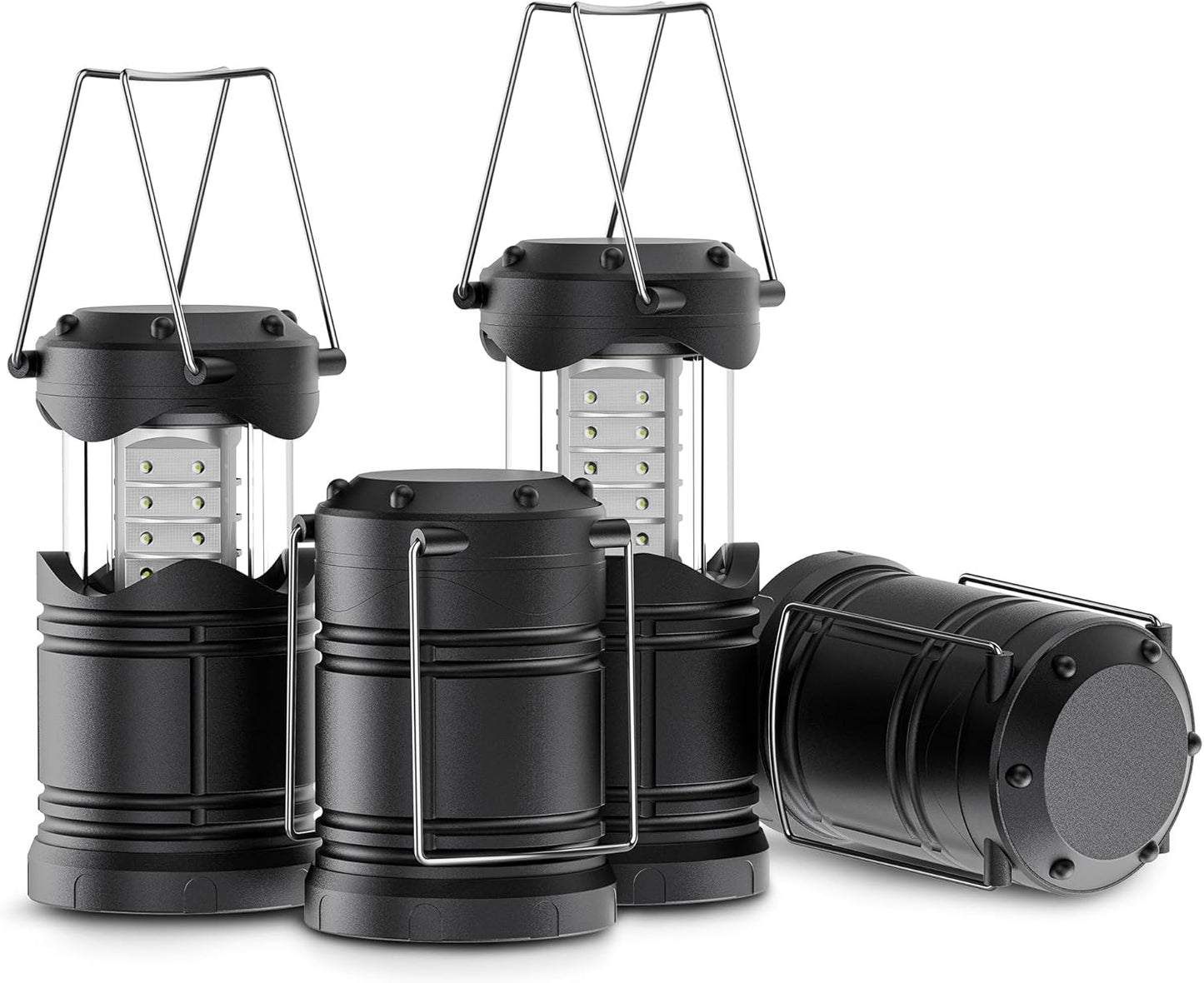 4 Pack LED Camping Lanterns – Collapsible, Battery Powered, 150 Lumens