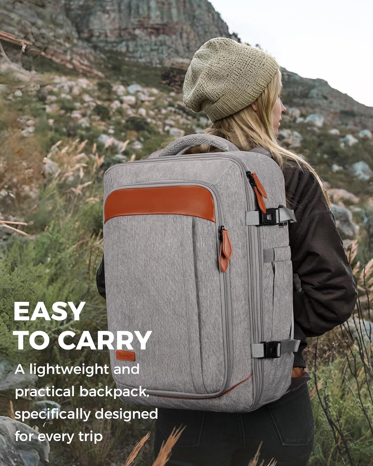 40L Expandable Carry-On Backpack w/ 3 Packing Cubes - Flight Approved, Anti-Theft