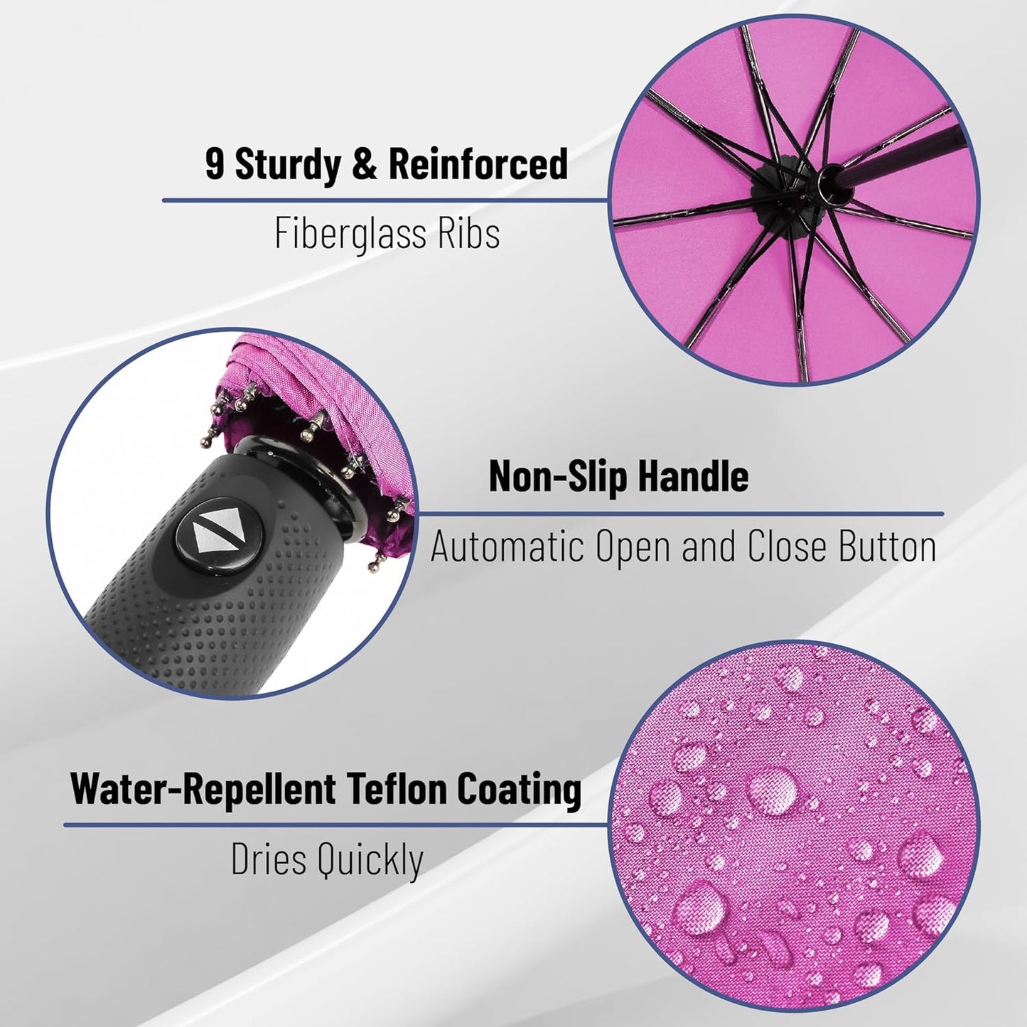 StormProof Travel Umbrella β Auto Open/Close, 42" Windproof Canopy