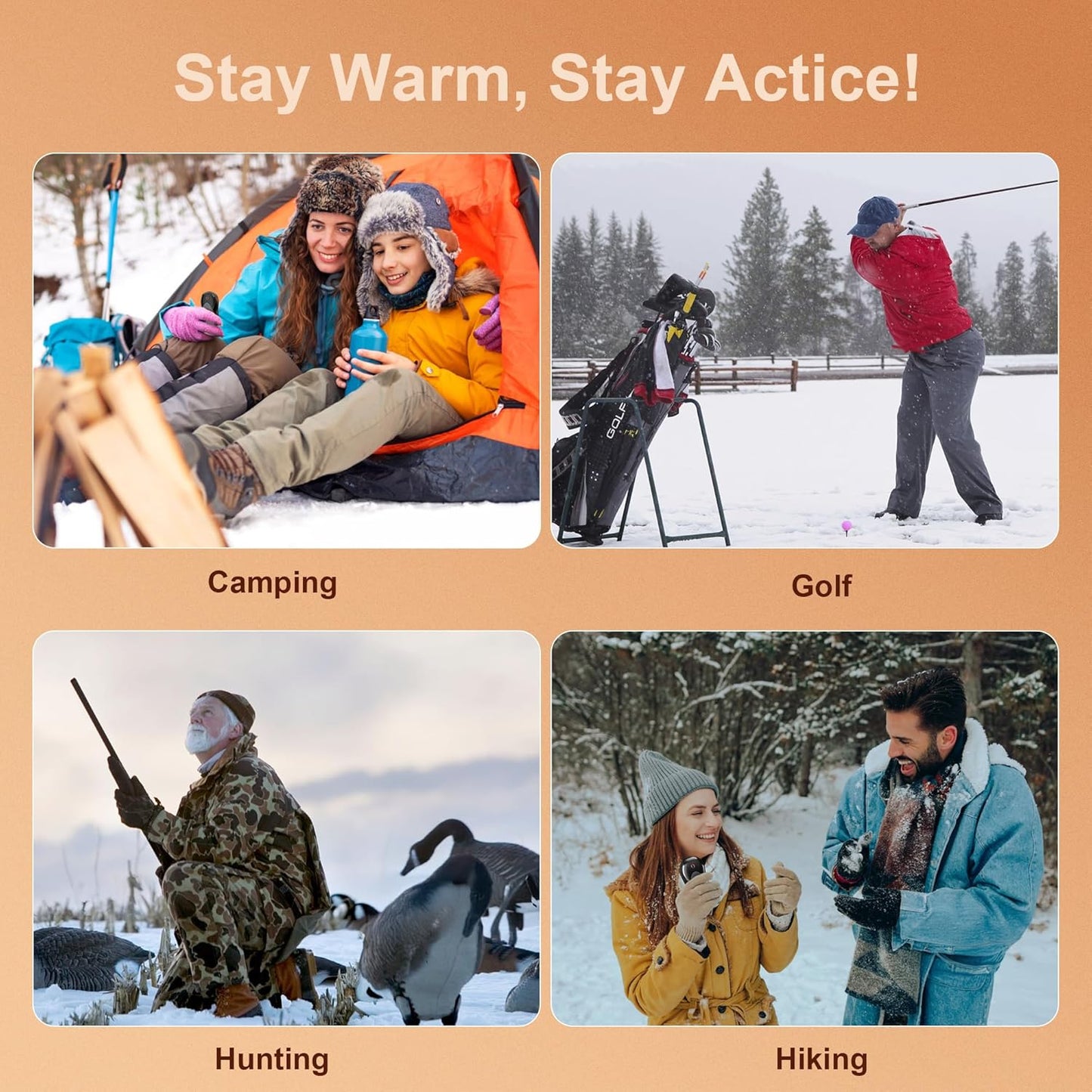 Rechargeable Hand Warmers 2-Pack β 3 Heat Settings, 6000mAh, Portable