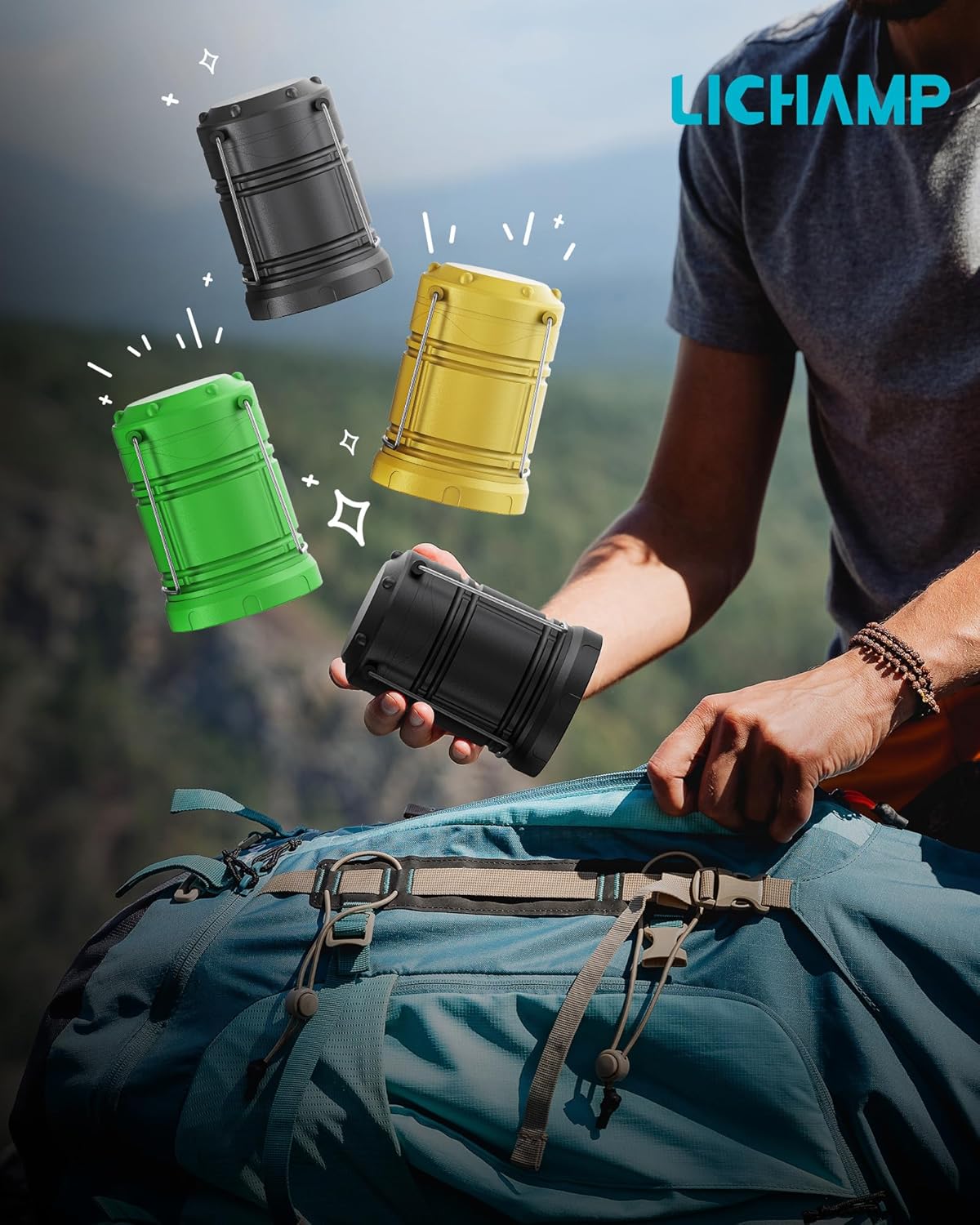 4 Pack LED Camping Lanterns – Collapsible, Battery Powered, 150 Lumens
