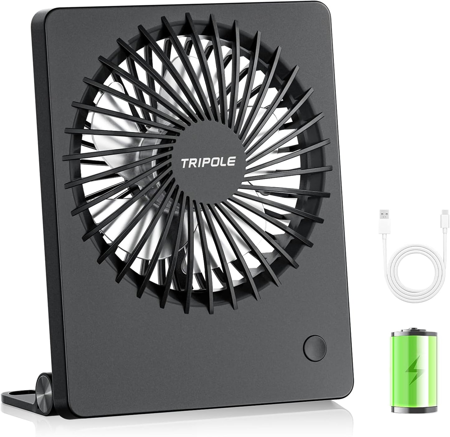 BreezeZen⢠Mini Desk Fan ā 4.5" Ultra-Quiet (25dB!) USB Rechargeable | 3-Speed, 180° Tilt & 6-Hour Battery for Office, Travel & Sleep (Fits in Laptop Bags!)