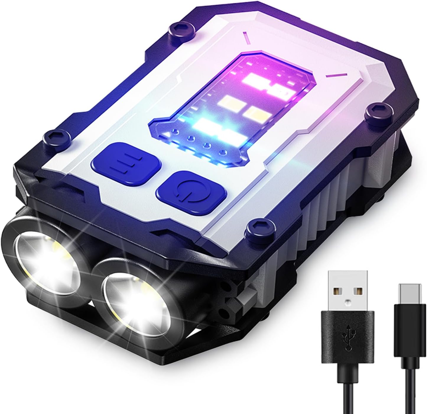 800LM Keychain Flashlight - USB-C Rechargeable with COB Side Light