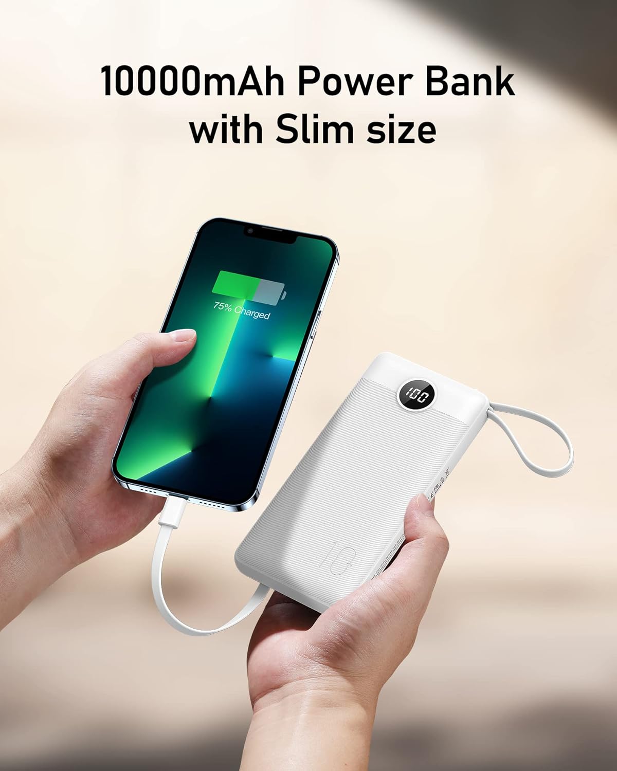 Portable Charger w/Built-in Cables - 10000/20000/30000mAh