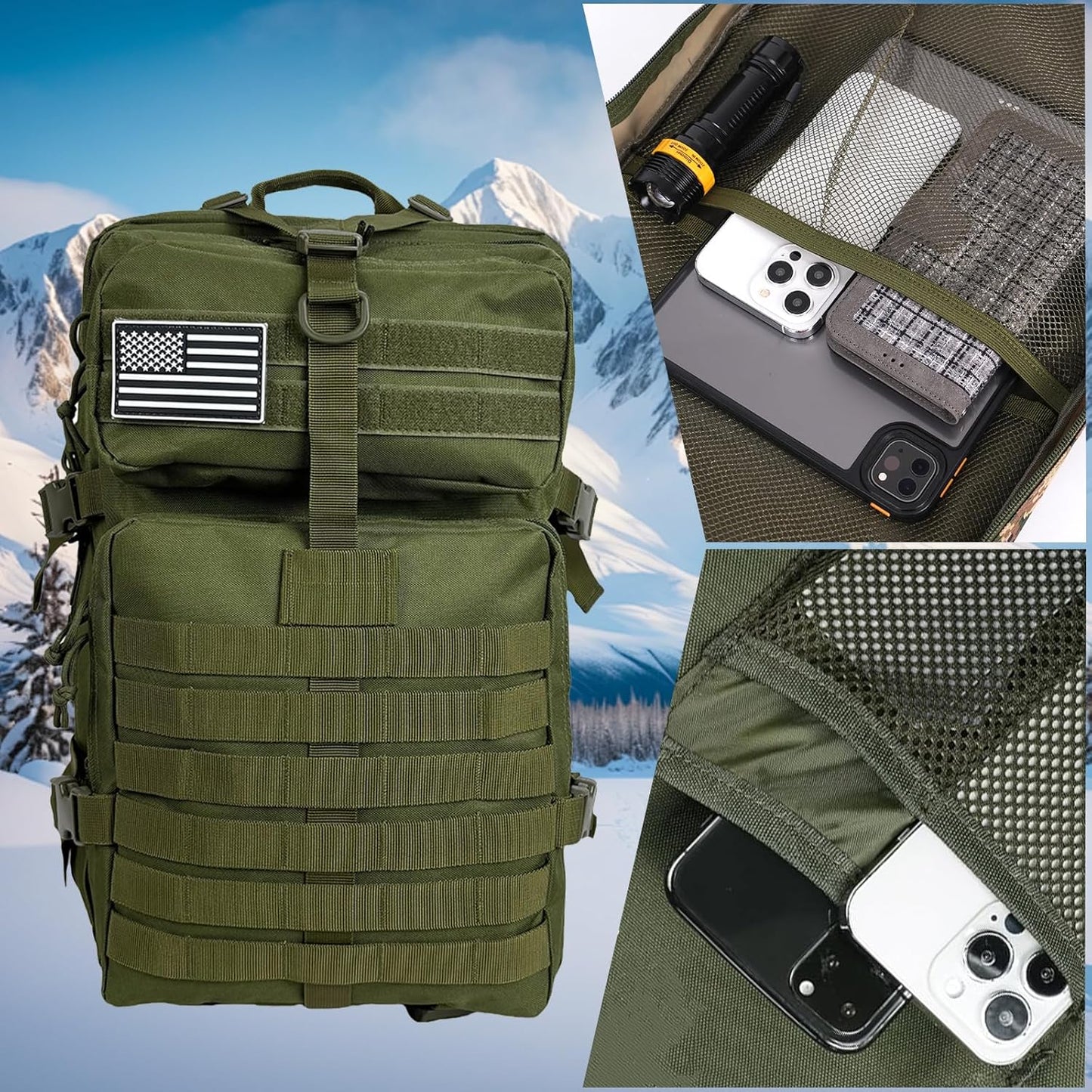 50L Military Tactical Backpack - Assault Pack for Men, Travel & Hiking