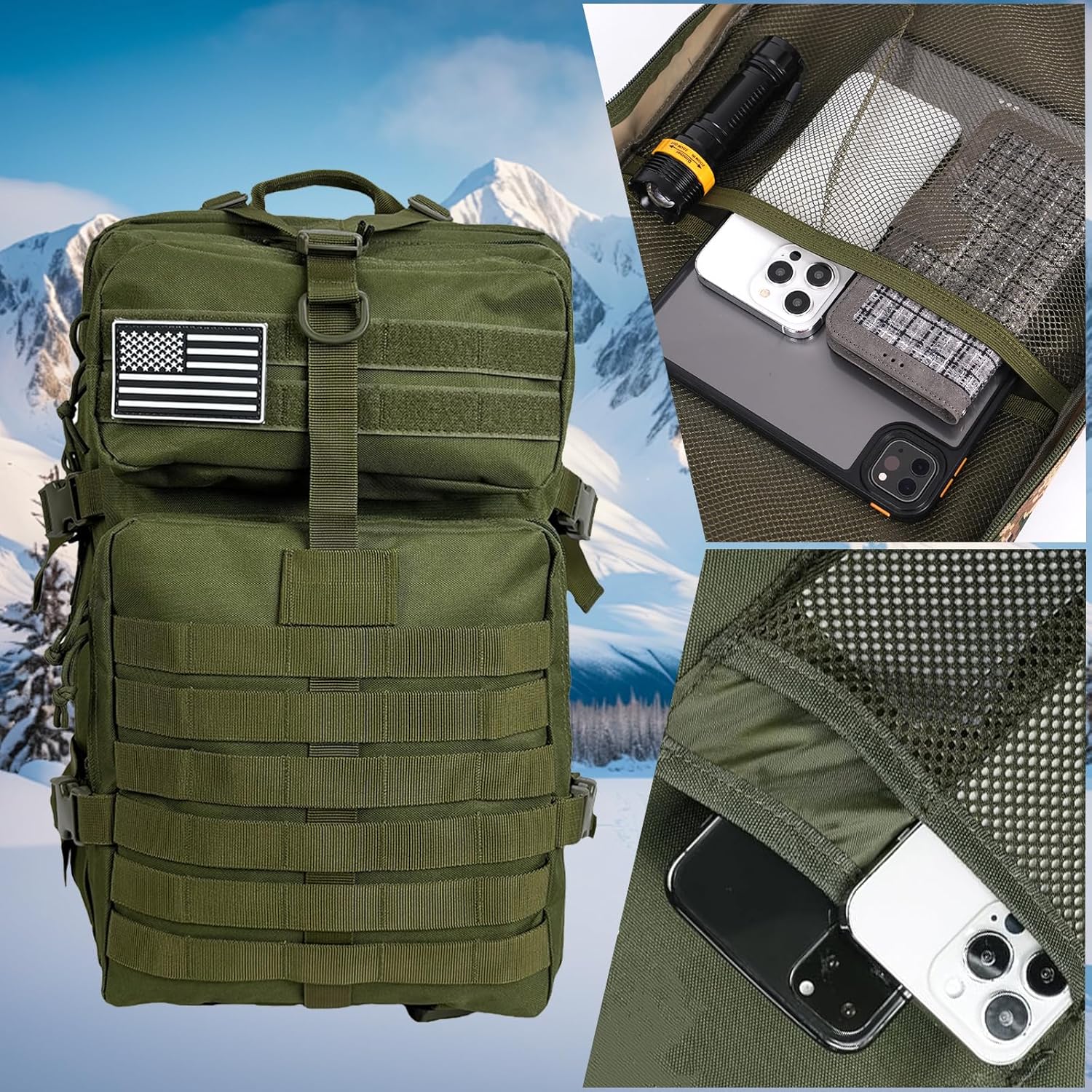50L Military Tactical Backpack - Assault Pack for Men, Travel & Hiking