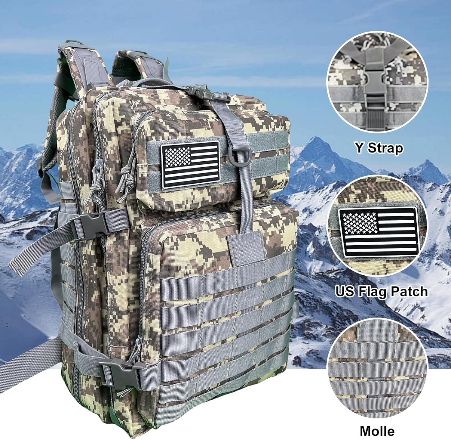 50L Military Tactical Backpack - Assault Pack for Men, Travel & Hiking