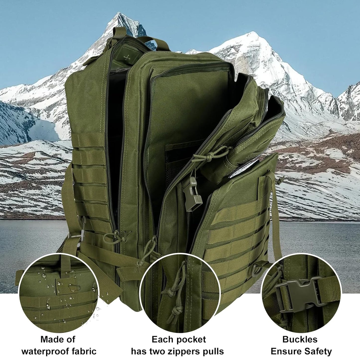 50L Military Tactical Backpack - Assault Pack for Men, Travel & Hiking