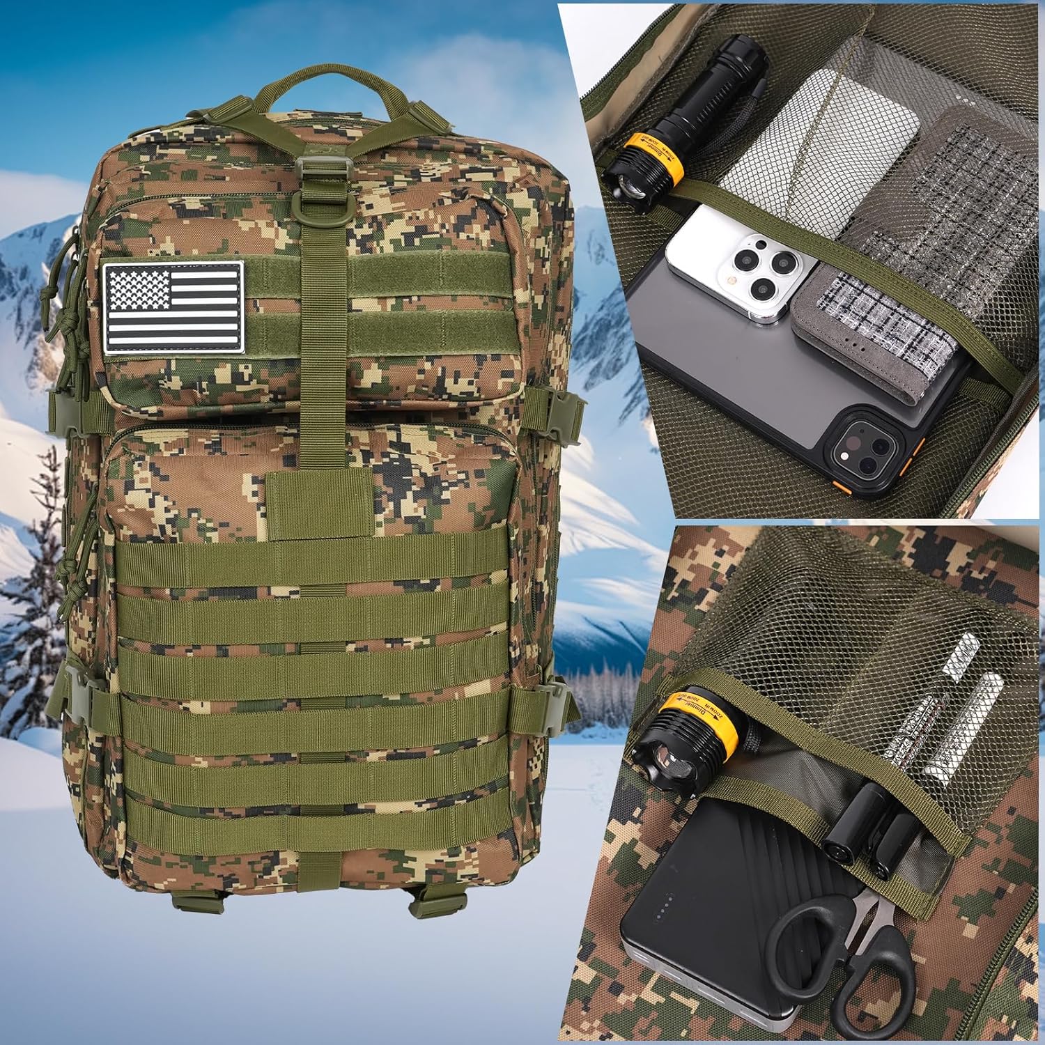 50L Military Tactical Backpack - Assault Pack for Men, Travel & Hiking