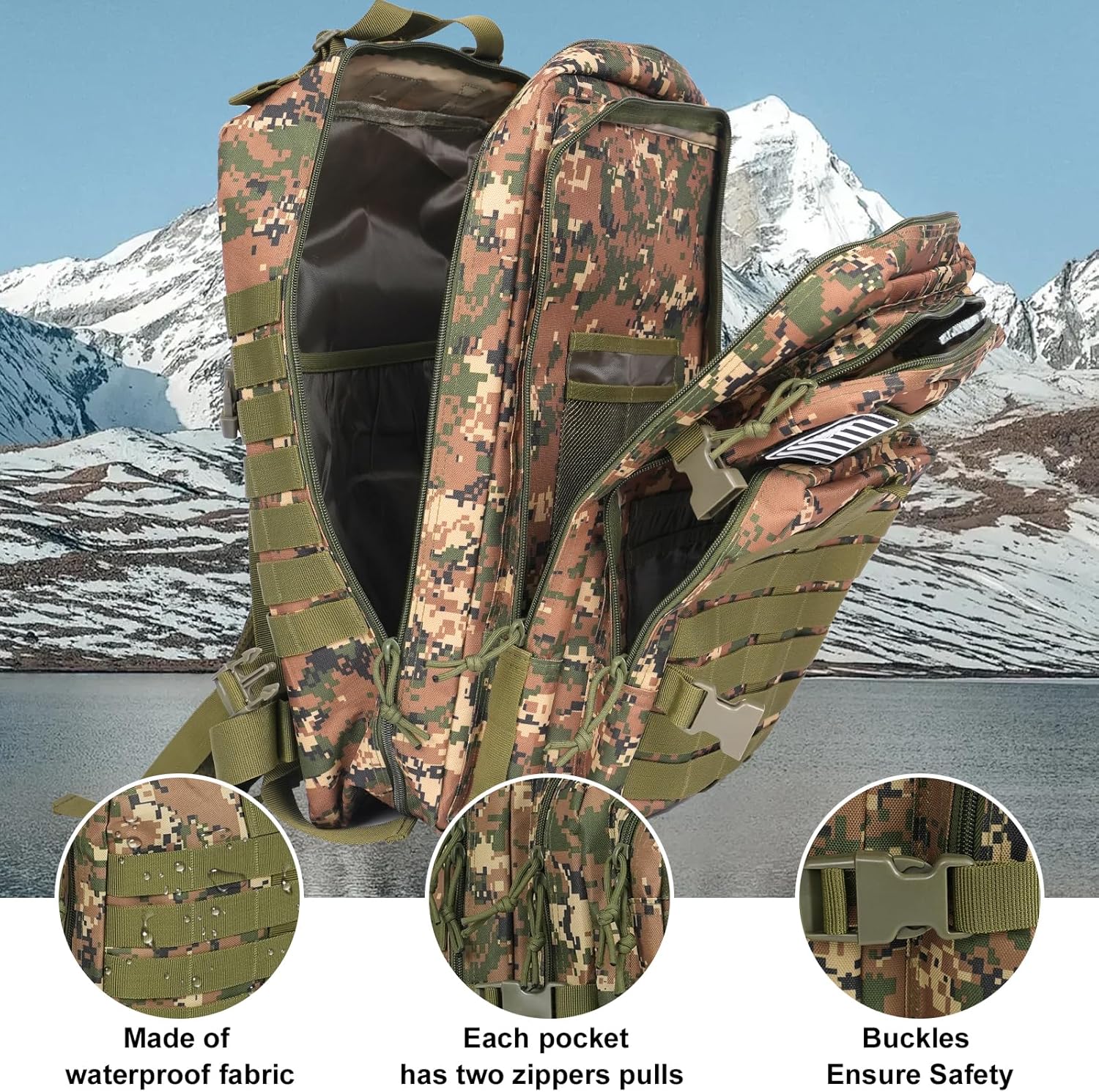 50L Military Tactical Backpack - Assault Pack for Men, Travel & Hiking