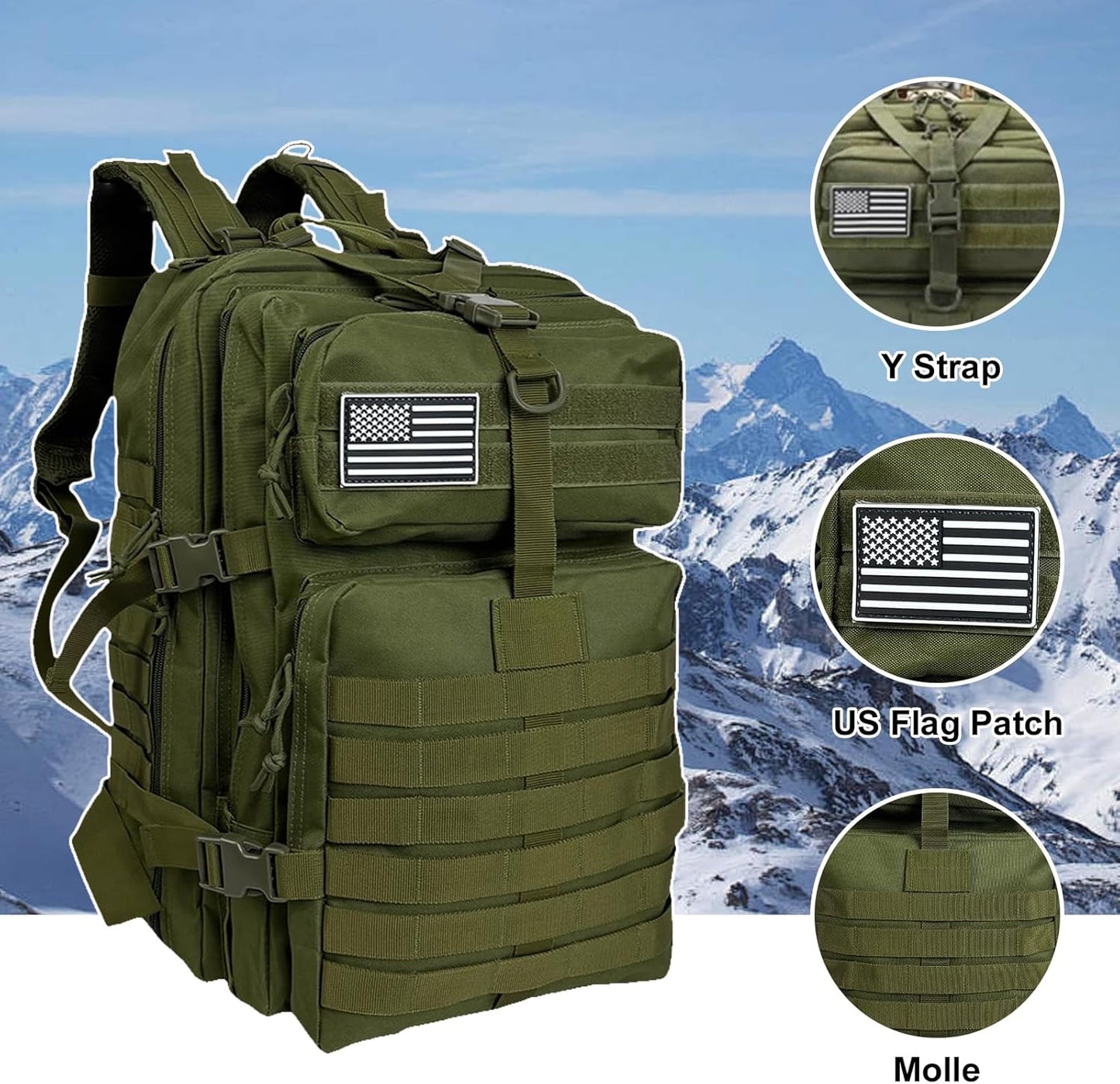 50L Military Tactical Backpack - Assault Pack for Men, Travel & Hiking