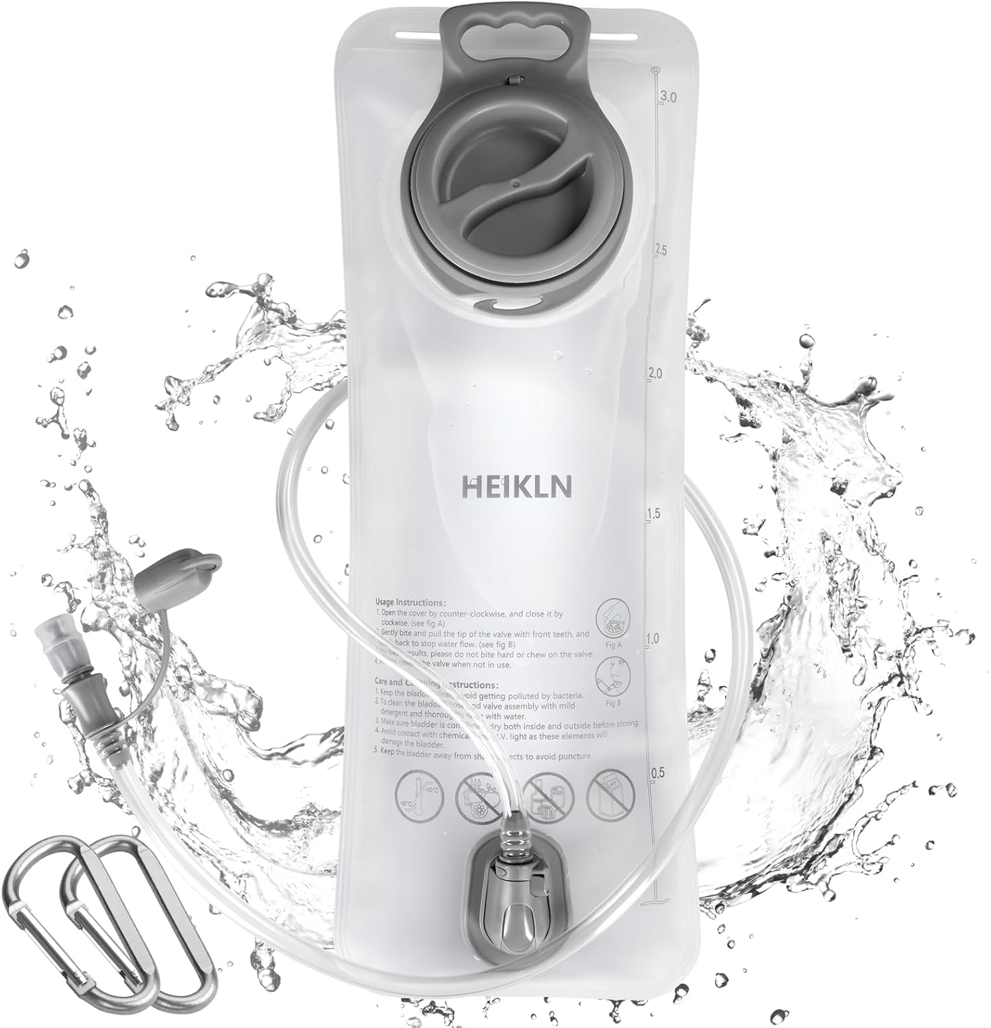 Leakproof 2L/3L Hydration Bladder - BPA Free Water Reservoir for Hiking & Running