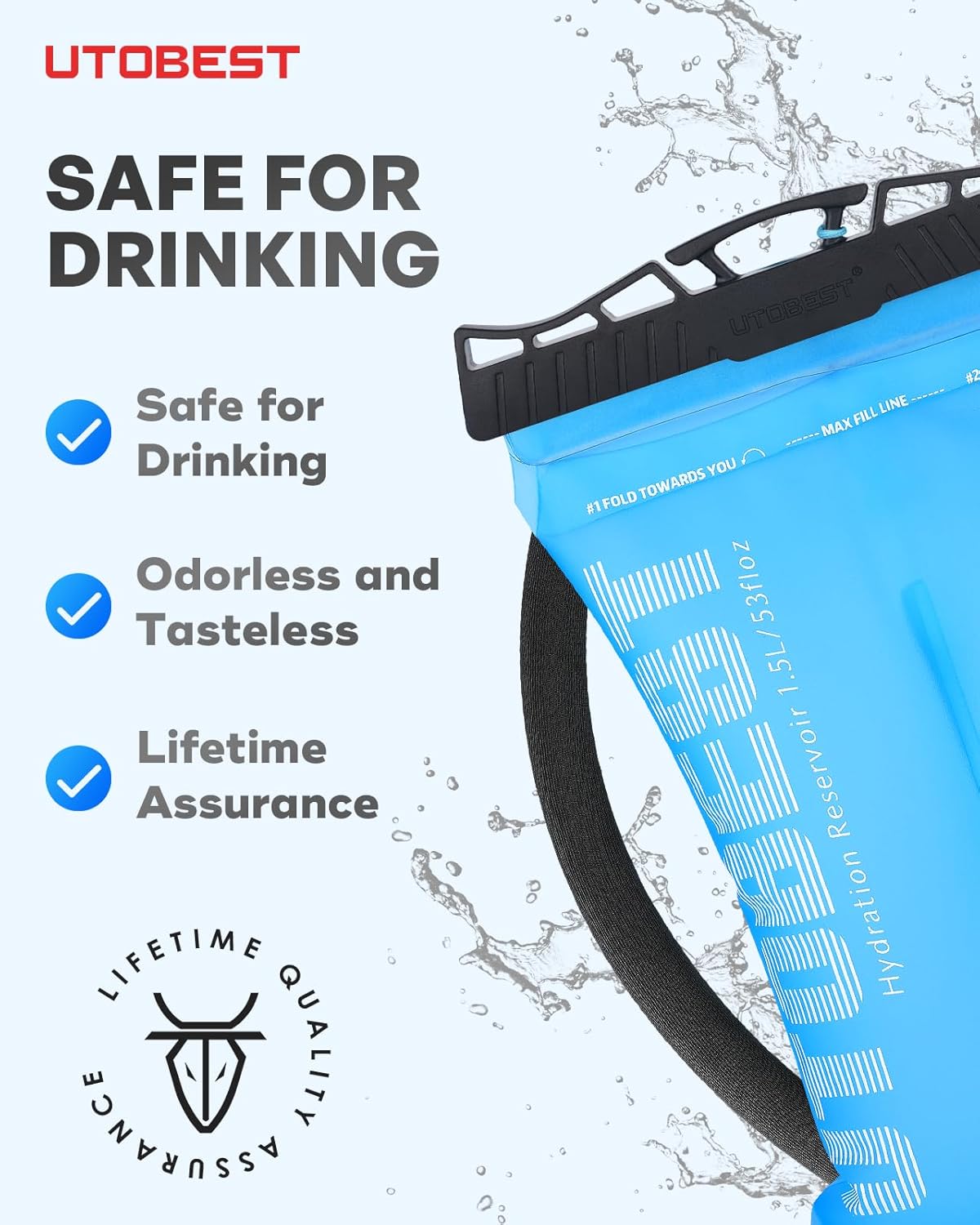 UTOBEST Hydration Bladder - Leakproof, BPA-Free, Wide Opening