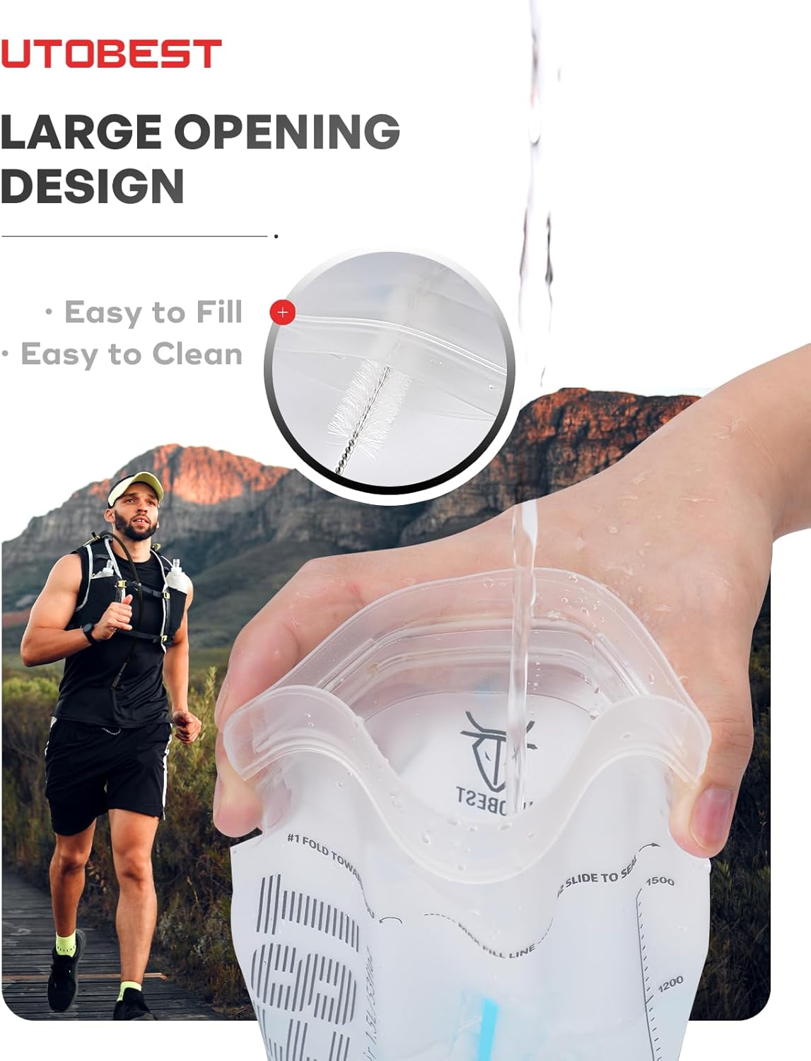 UTOBEST Hydration Bladder - Leakproof, BPA-Free, Wide Opening