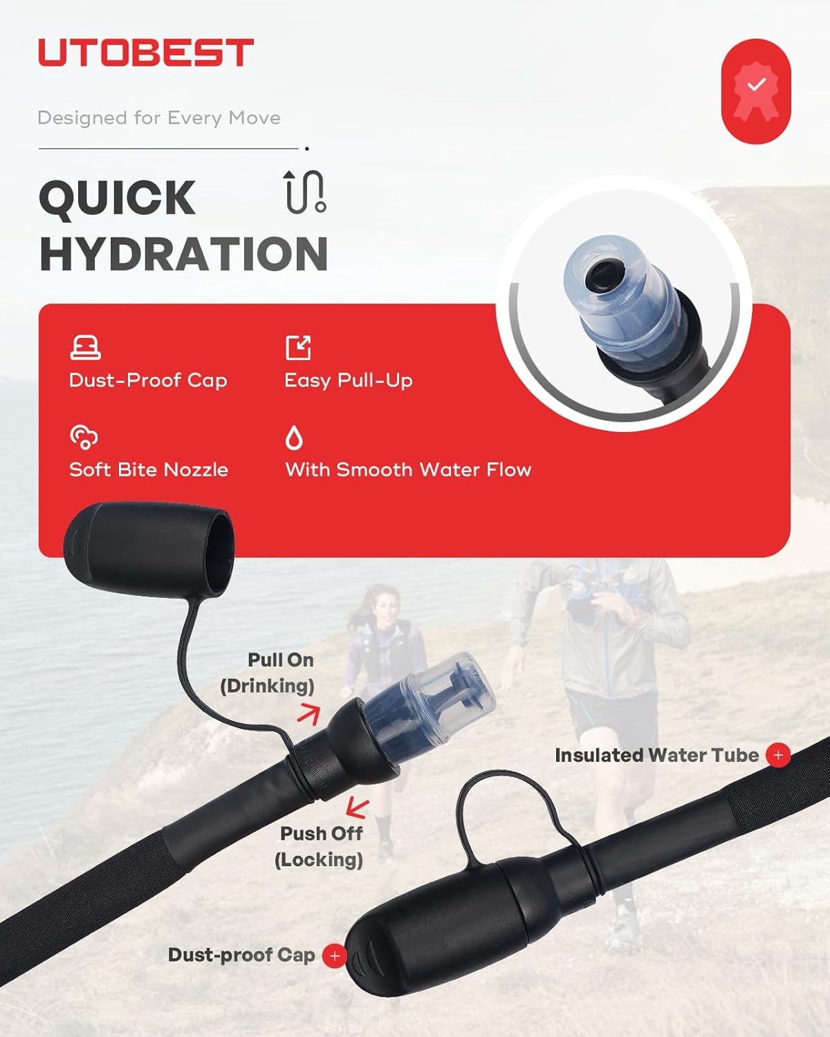 UTOBEST Hydration Bladder - Leakproof, BPA-Free, Wide Opening