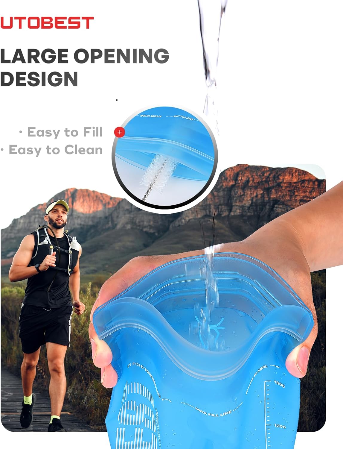 UTOBEST Hydration Bladder - Leakproof, BPA-Free, Wide Opening