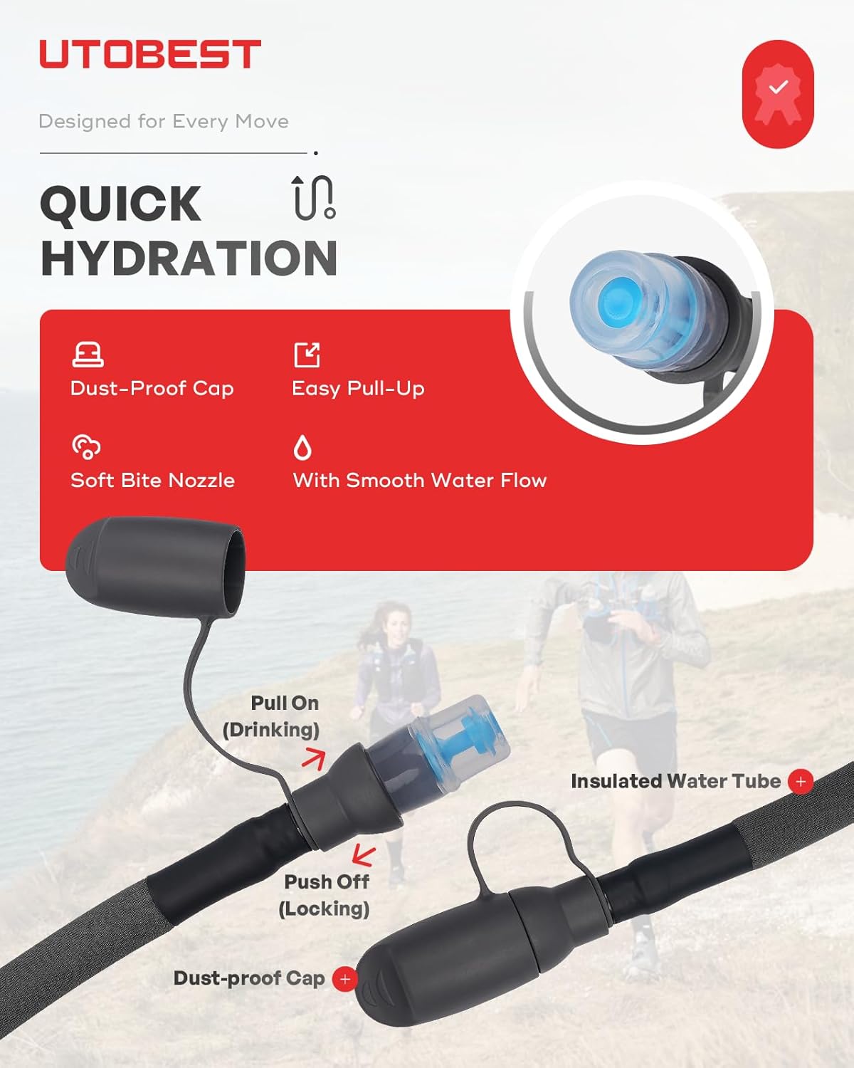 UTOBEST Hydration Bladder - Leakproof, BPA-Free, Wide Opening
