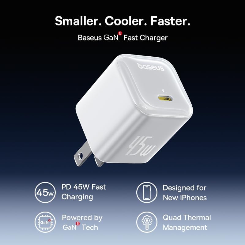 Baseus 45W Fast Charger 2-PACK w/ Cable - Home & Travel