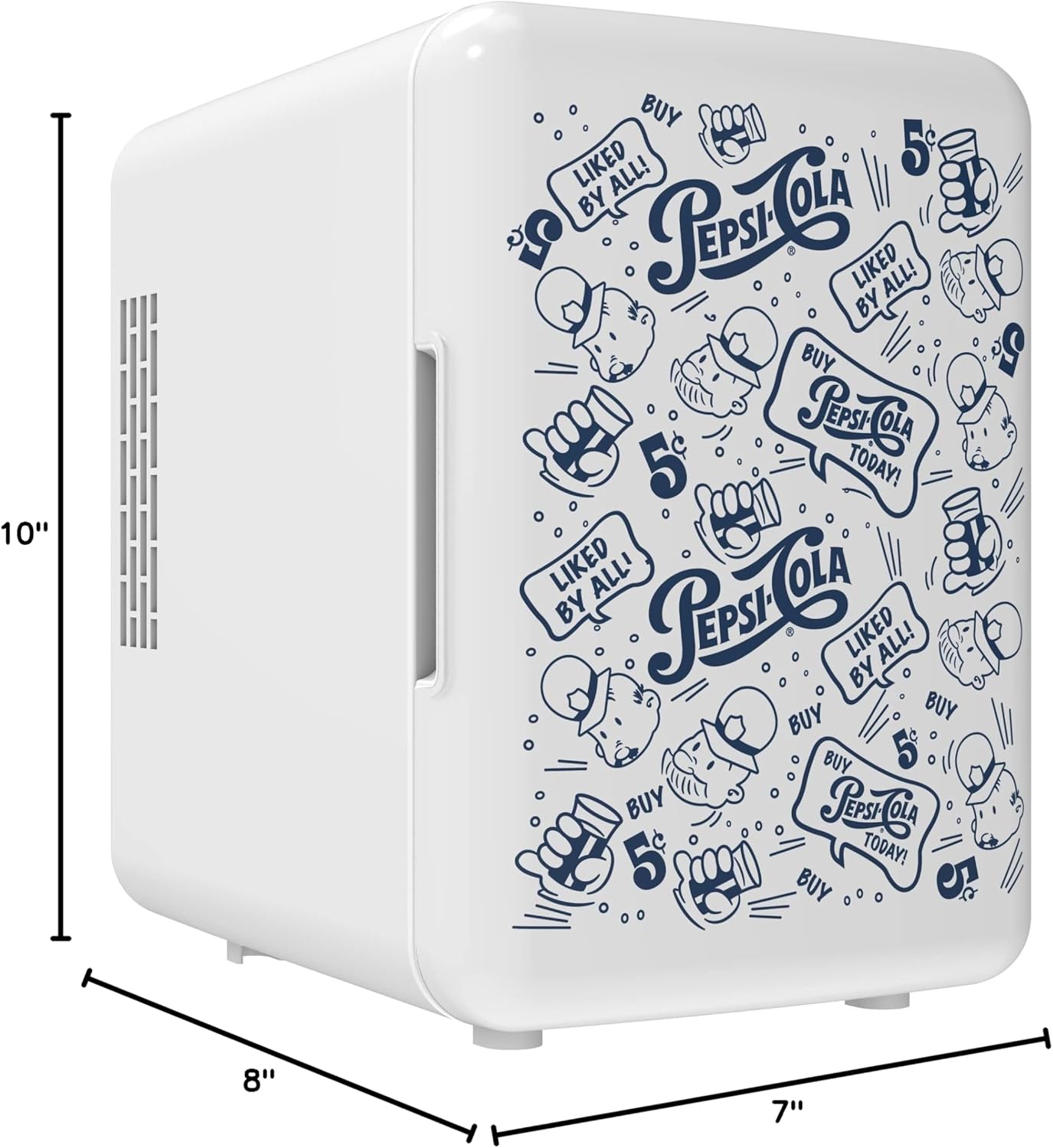 Pepsi Mini Fridge - 4L Portable Cooler & Warmer for Car & Home