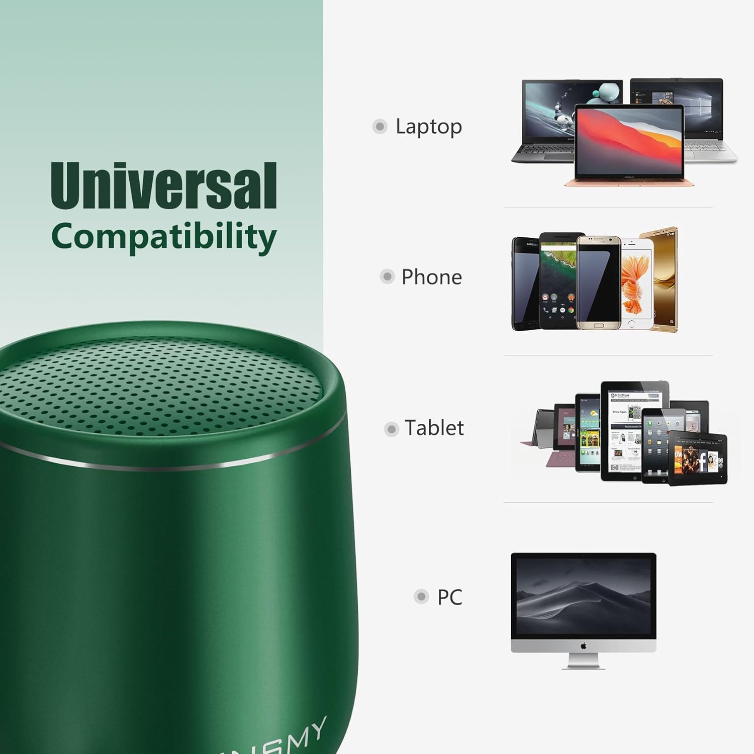 Mini Metal Bluetooth Speaker - IP65 Waterproof, 10H Play, Stereo Sound