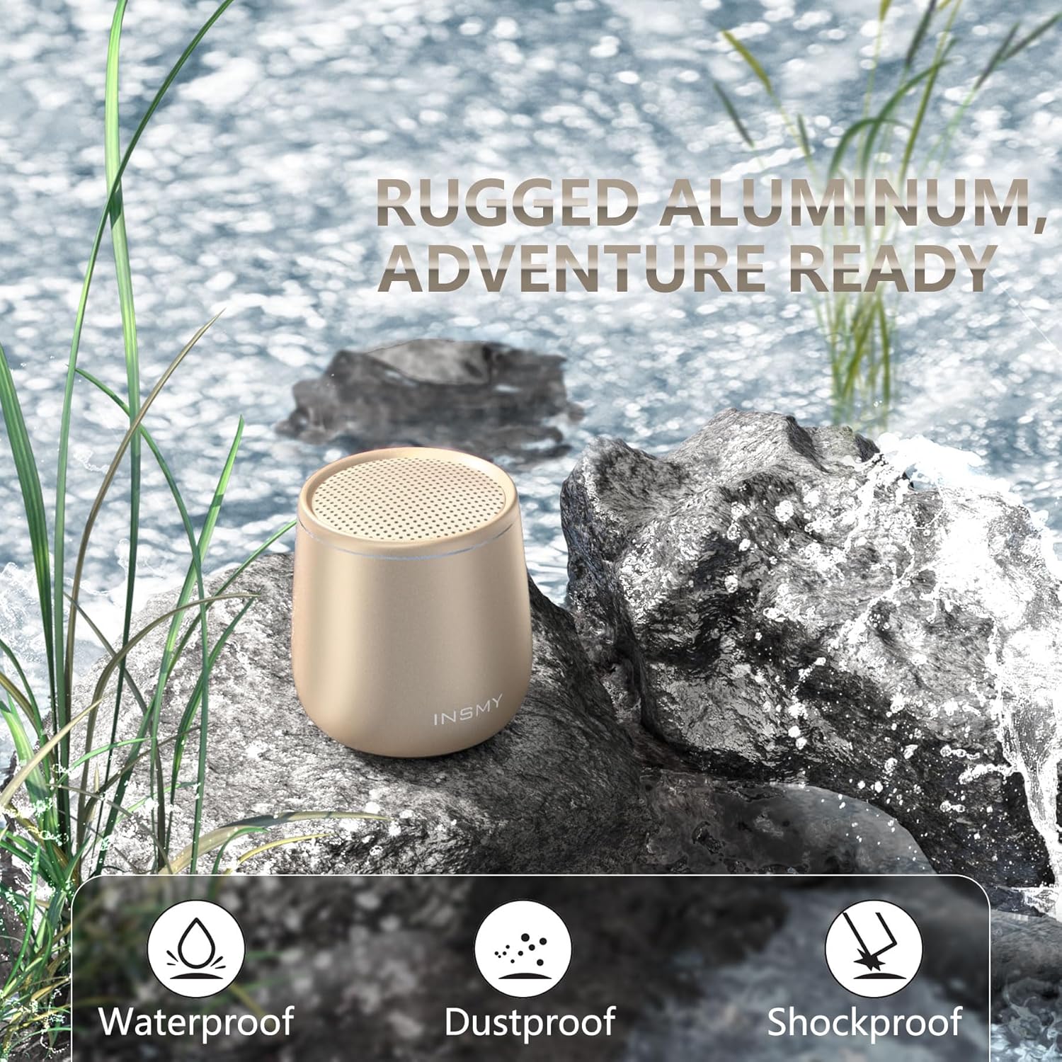 Mini Metal Bluetooth Speaker - IP65 Waterproof, 10H Play, Stereo Sound