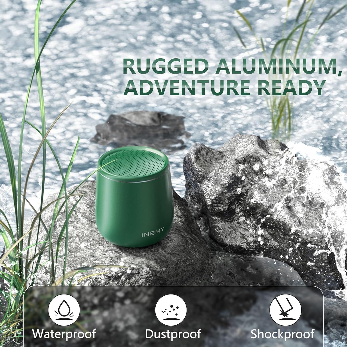 Mini Metal Bluetooth Speaker - IP65 Waterproof, 10H Play, Stereo Sound