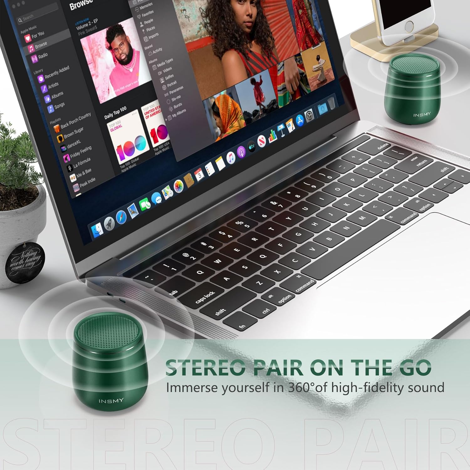 Mini Metal Bluetooth Speaker - IP65 Waterproof, 10H Play, Stereo Sound