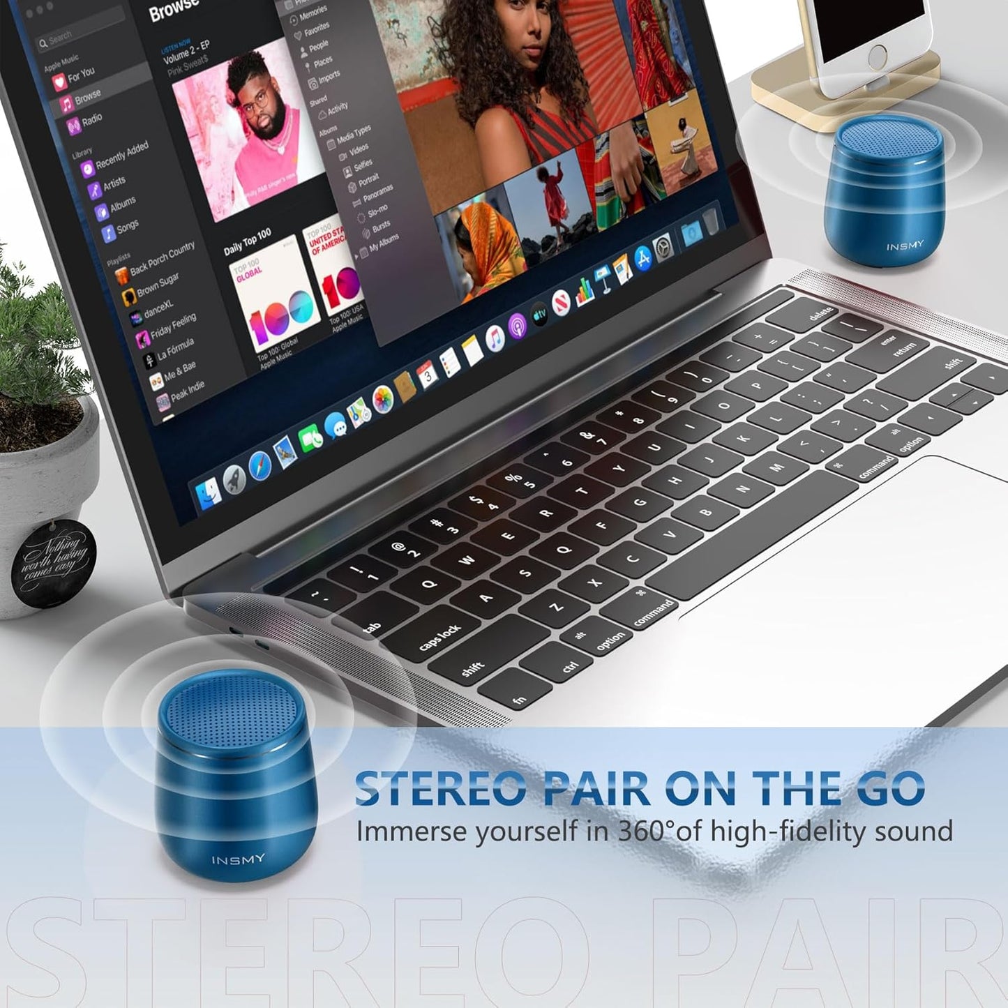 Mini Metal Bluetooth Speaker - IP65 Waterproof, 10H Play, Stereo Sound