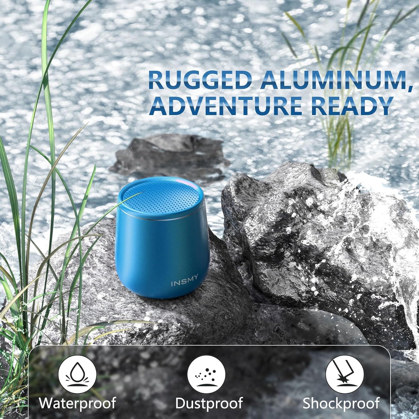 Mini Metal Bluetooth Speaker - IP65 Waterproof, 10H Play, Stereo Sound
